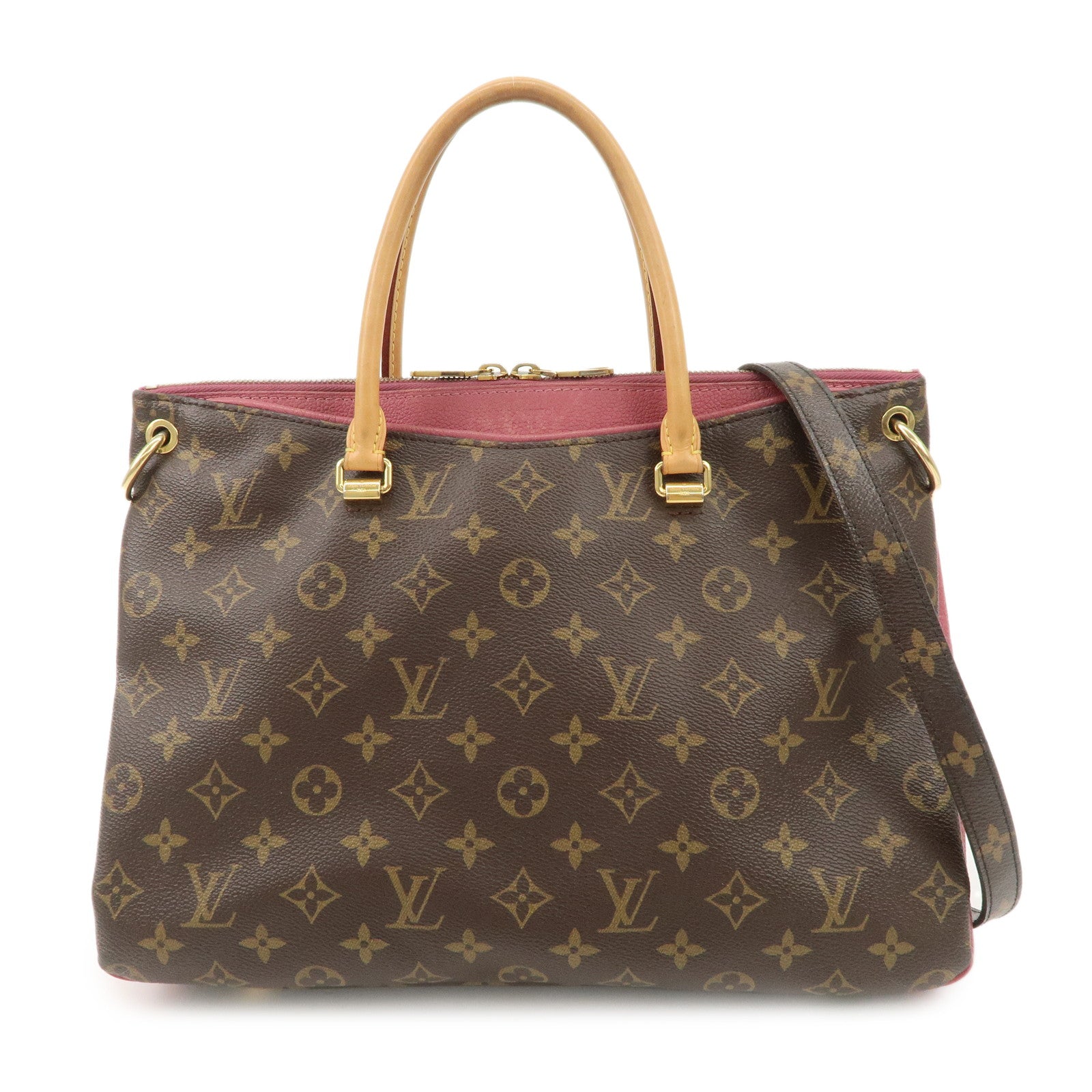 Louis Vuitton Monogram Pallas 2Way Hand Shoulder Bag Brown M43705 Used