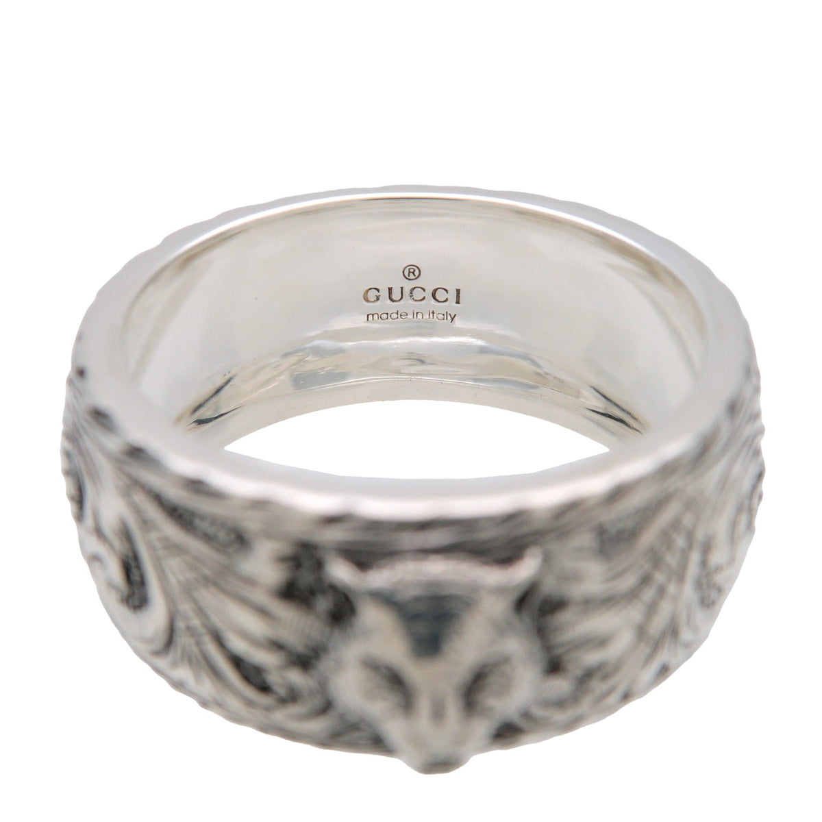 GUCCI Tiger Head Ring SV925 Silver #22 US9.5 EU61HK21.5