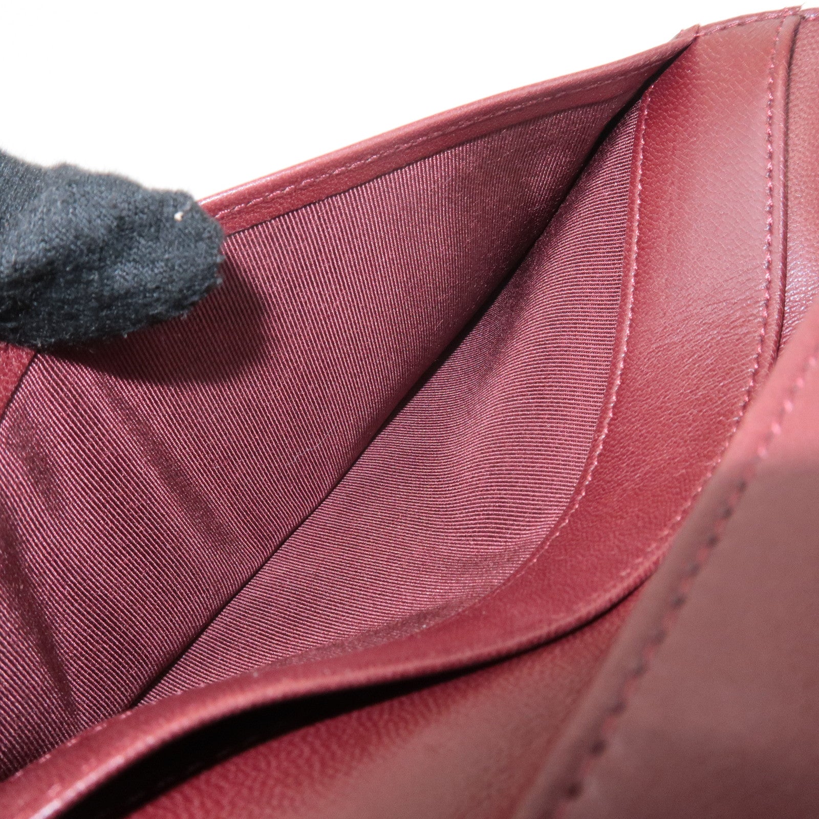 CHANEL Matelasse Lamb Skin Tri-Fold Long Wallet Black A31506 Used