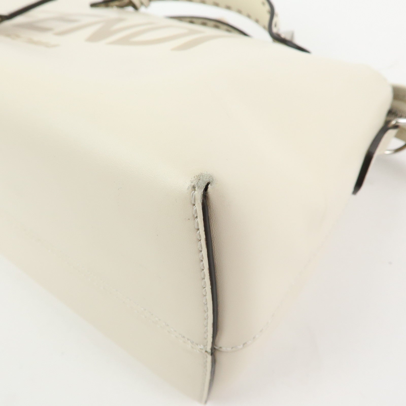 FENDI By The Way Leather Medium 2Way Bag Shoulder Bag Ivory 8BL146