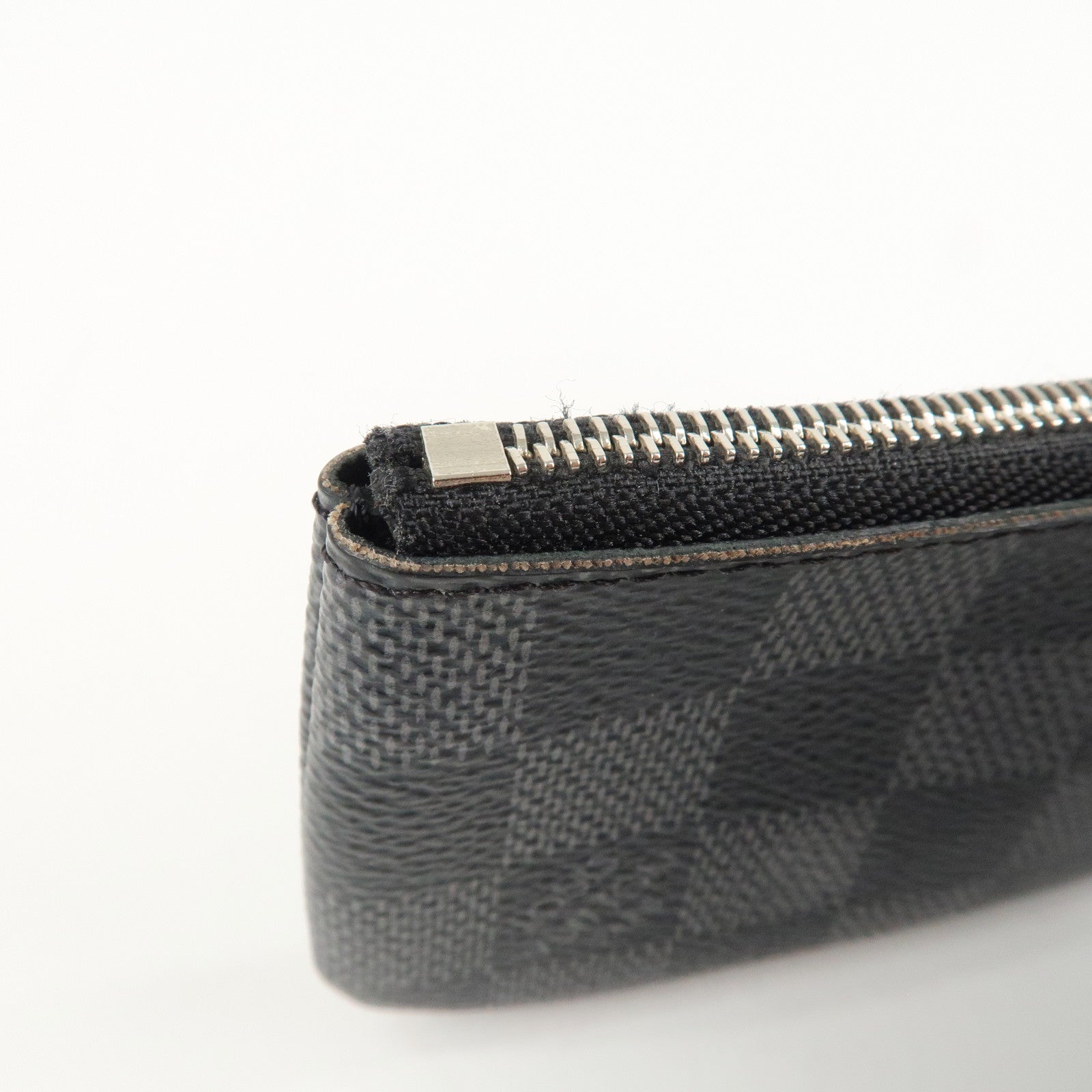 Louis Vuitton Damier Graphite Pochette Cles Coin Case Black N60155 Used