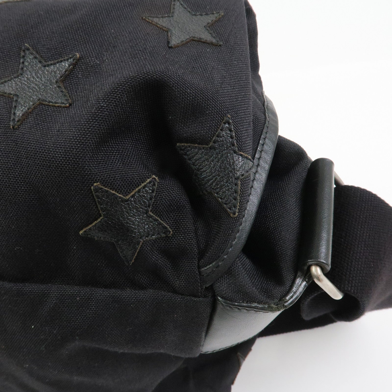 SAINT LAURENT PARIS Canvas Leather Crossbody Shoulder Bag Star