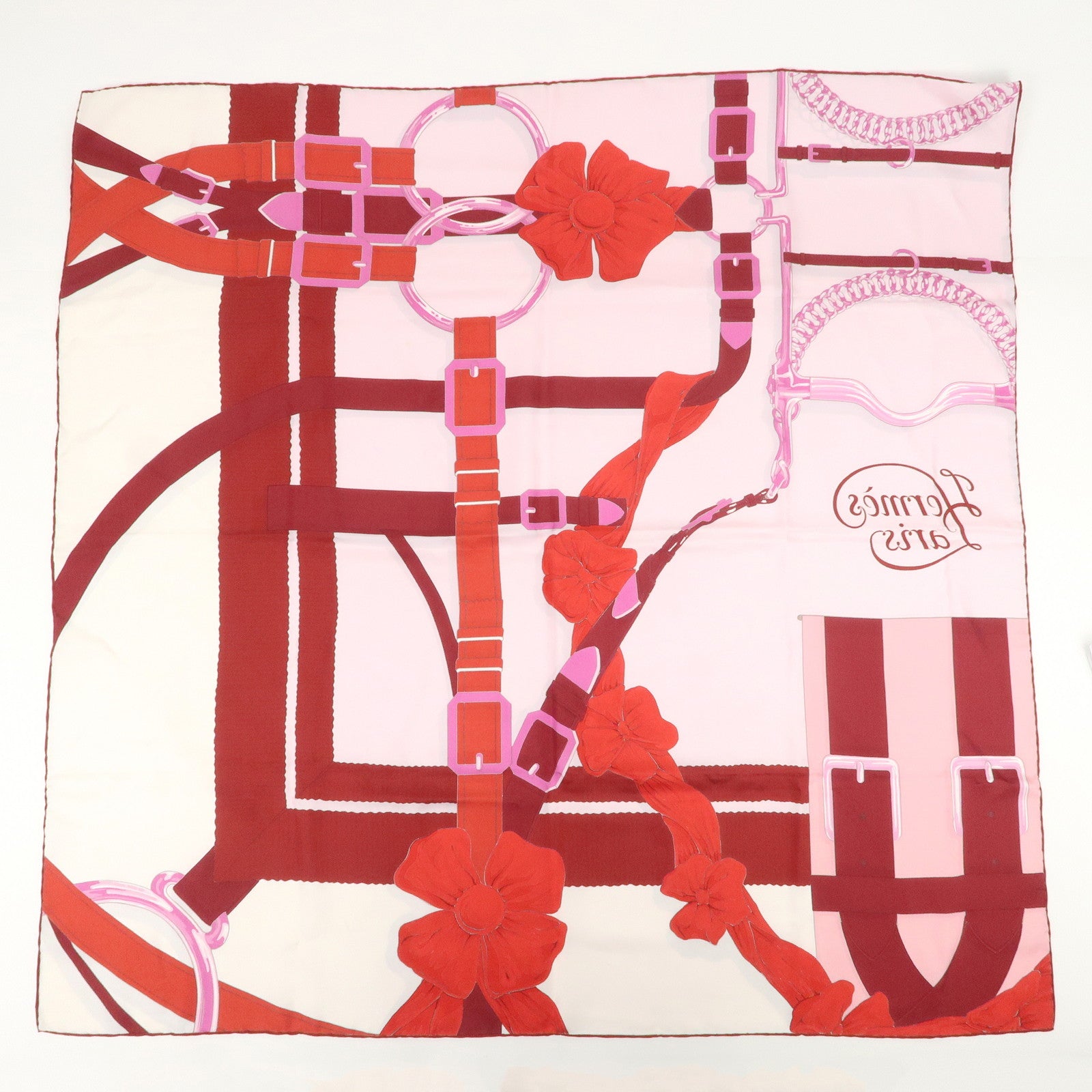 HERMES Carre 90 Silk 100% Scarf Grand Manege Detail