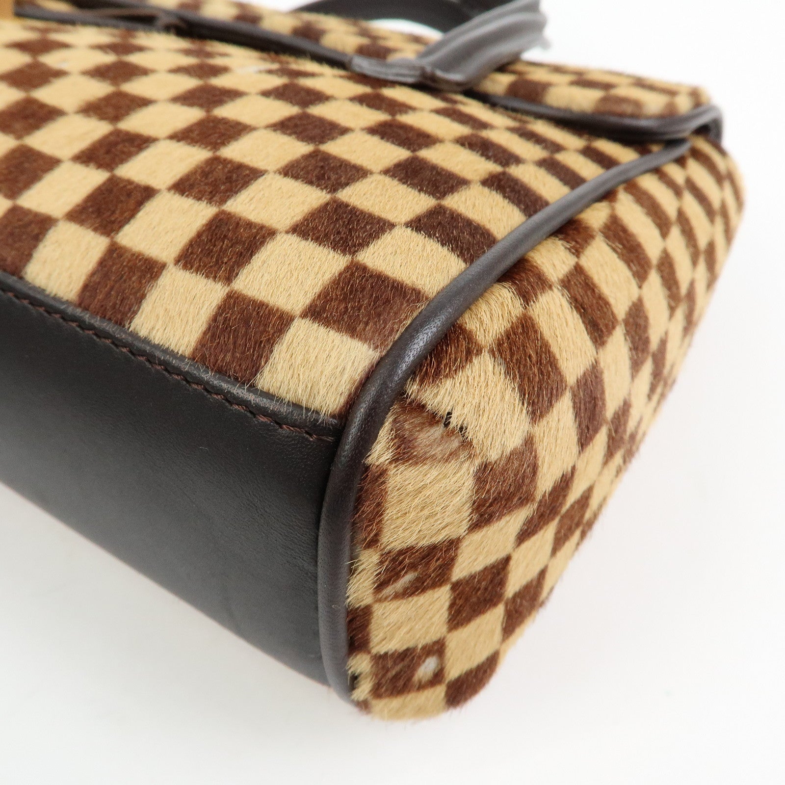 Louis Vuitton Damier Sauvage Lion Hand Bag Beige Brown M92131