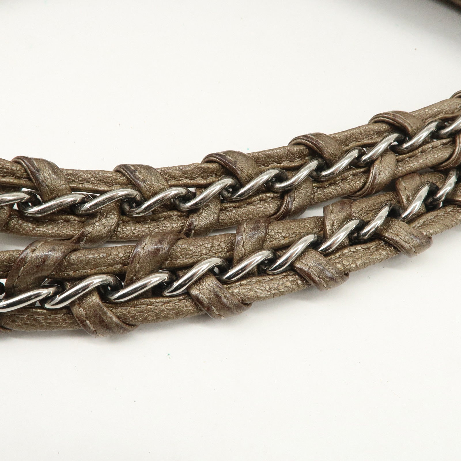 CHANEL COCO Cabas Matelasse Leather Chain Shoulder Bag Brown A33986 Used