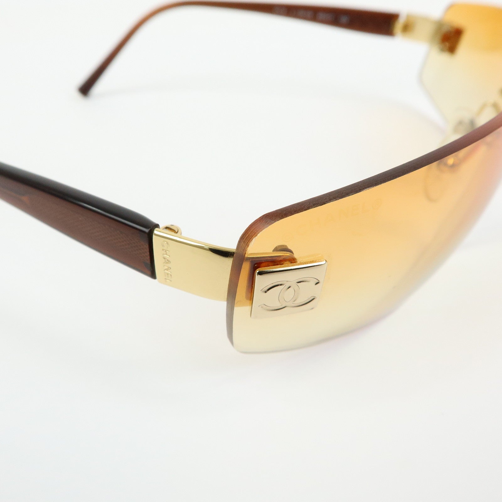 CHANEL COCO Mark Plastic Sunglasses 65笆「17 c.139/56 4018 Brown