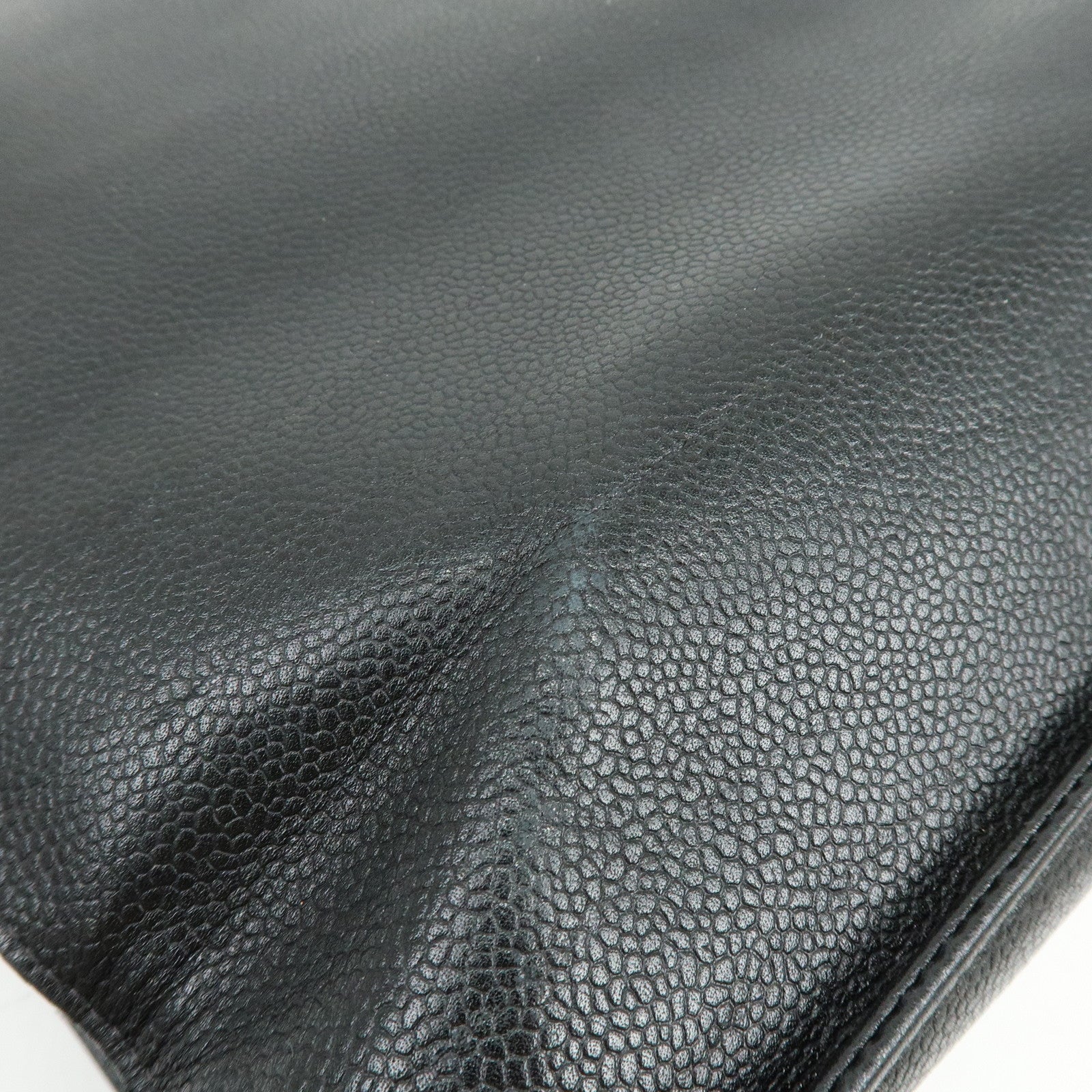 CHANEL COCO Mark Caviarskin Tote Bag Chain Shoulder Bag Black