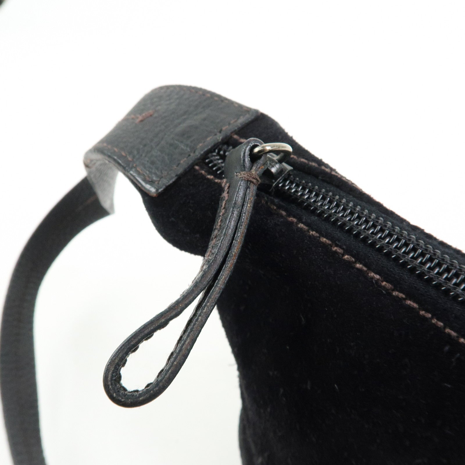 MIU MIU Suede Leather Shoulder Bag Crossbody Bag Black
