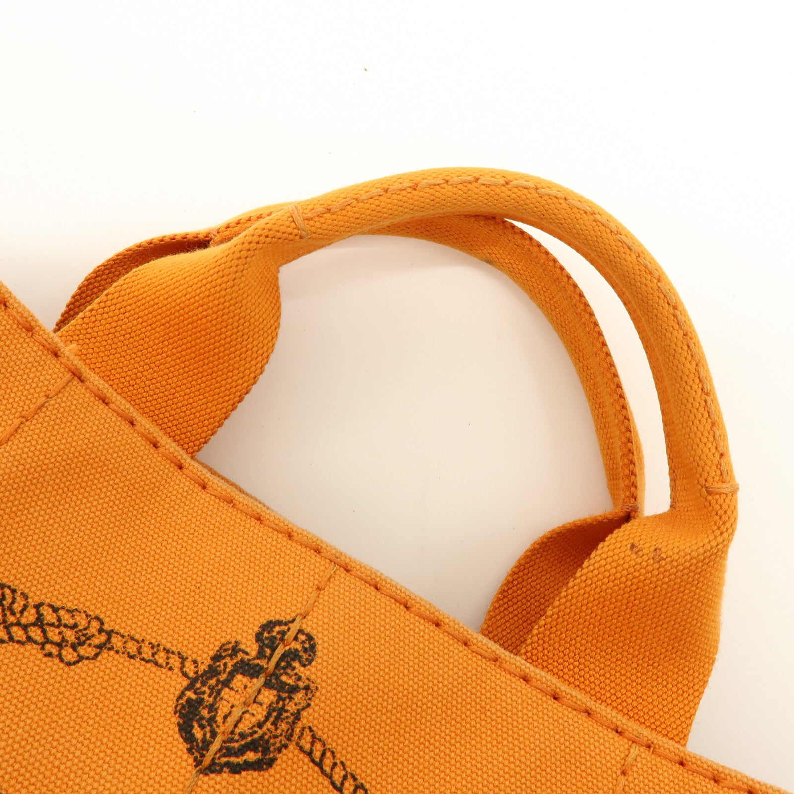 PRADA Canapa Mini Canvas Tote Bag Hand Bag BN2439 Orange