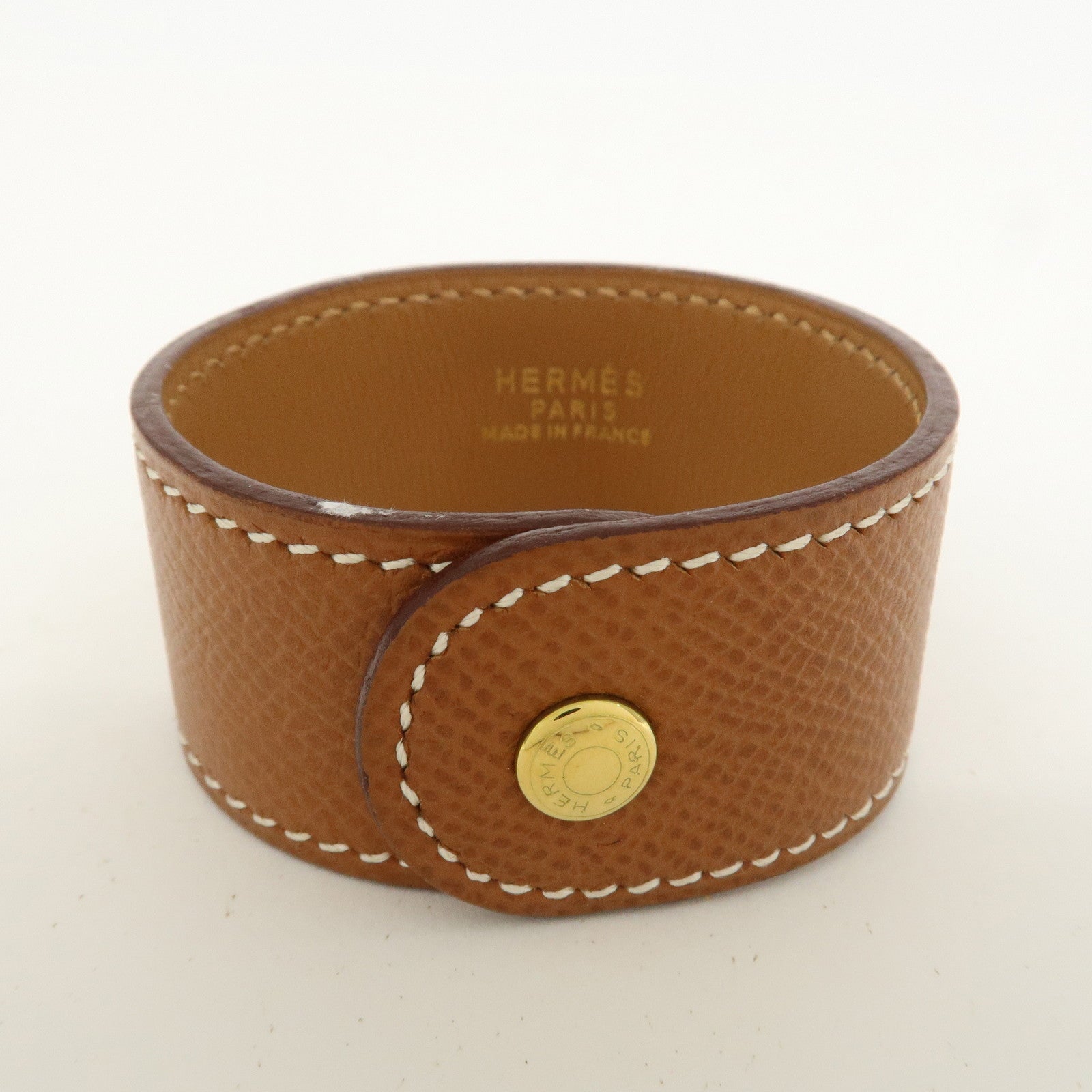 HERMES Medor Leather Bracelet Brown