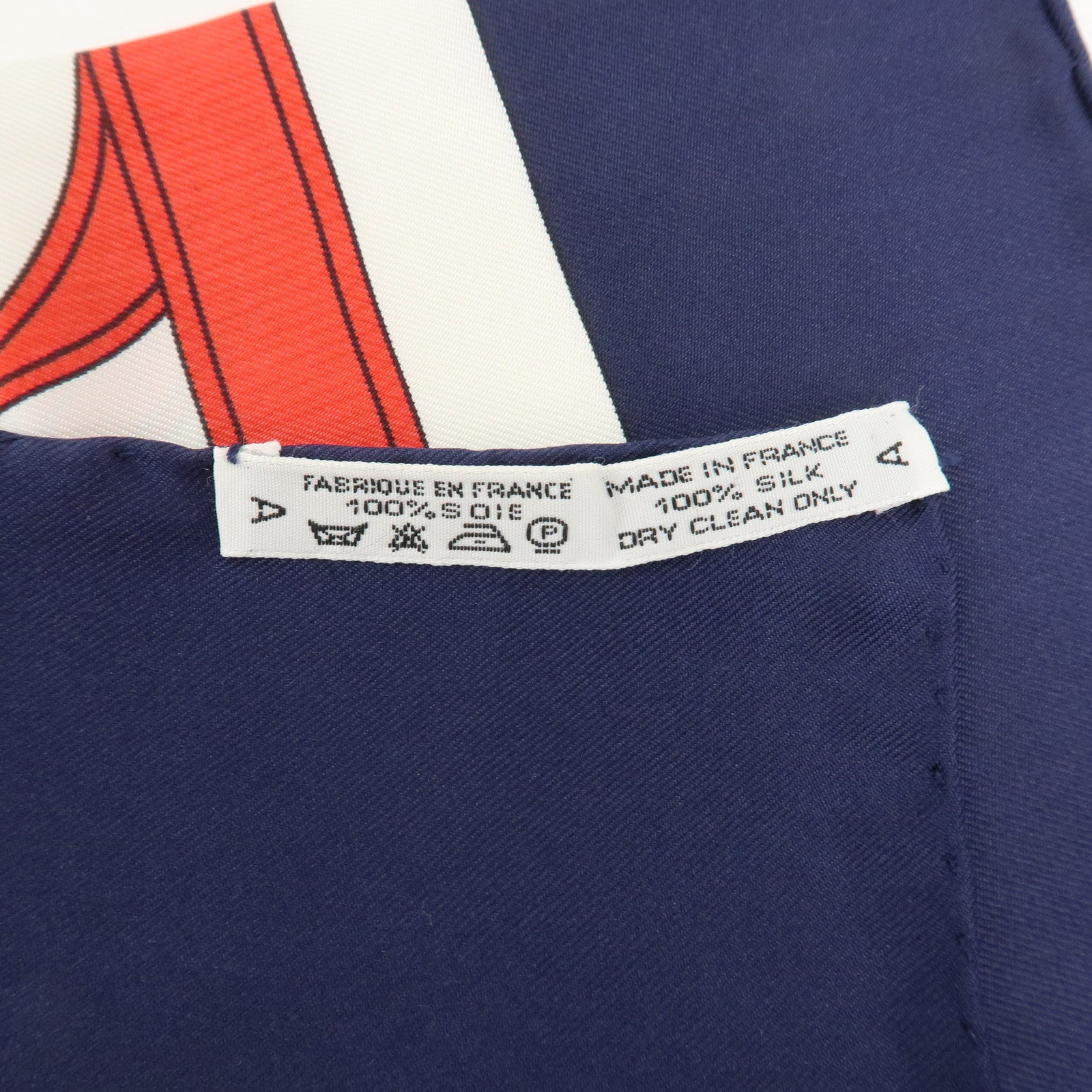 HERMES Carre 90 Silk 100% Scarf Eperon d'or Navy White