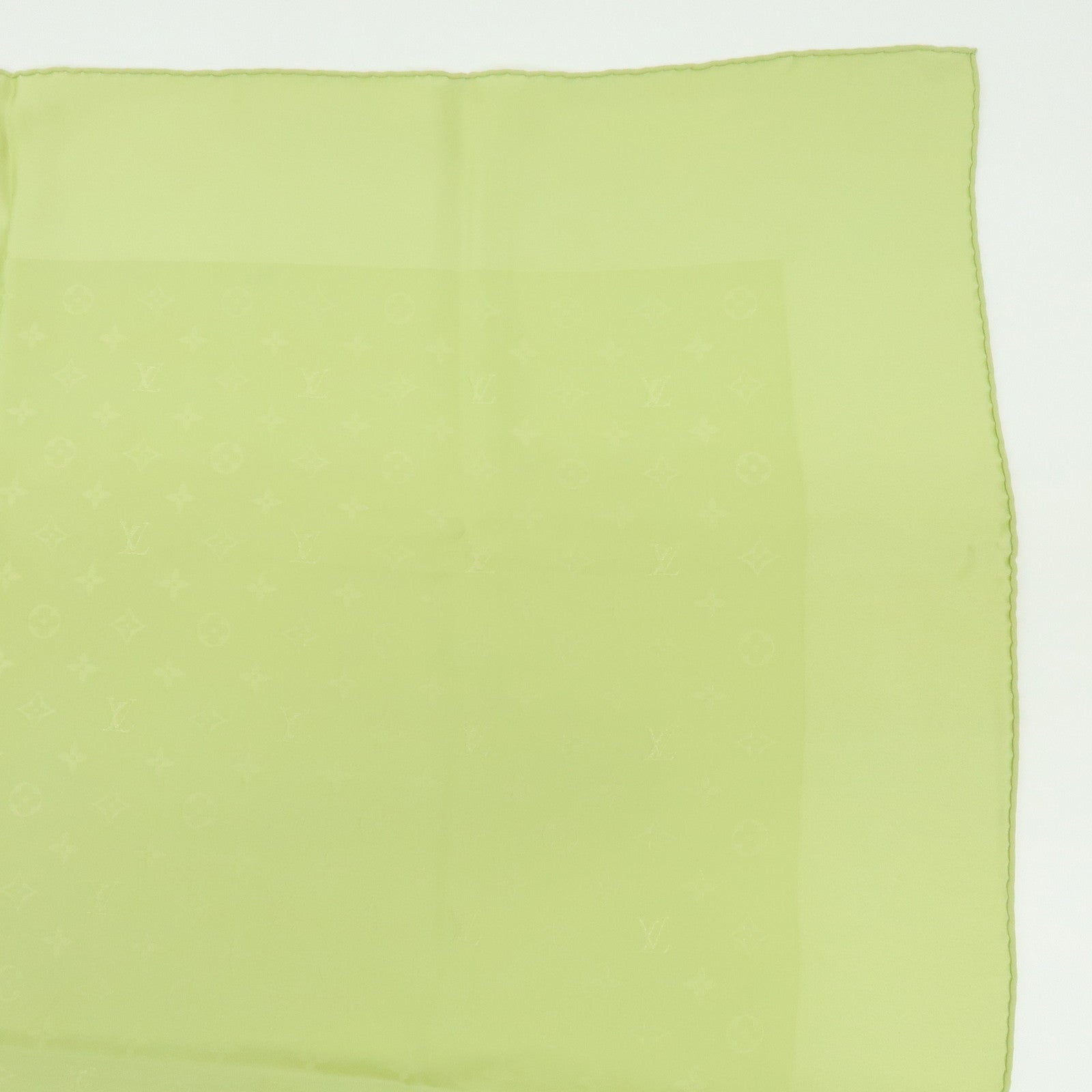 Louis Vuitton Monogram Silk 100% Scarf Shawl Light Green