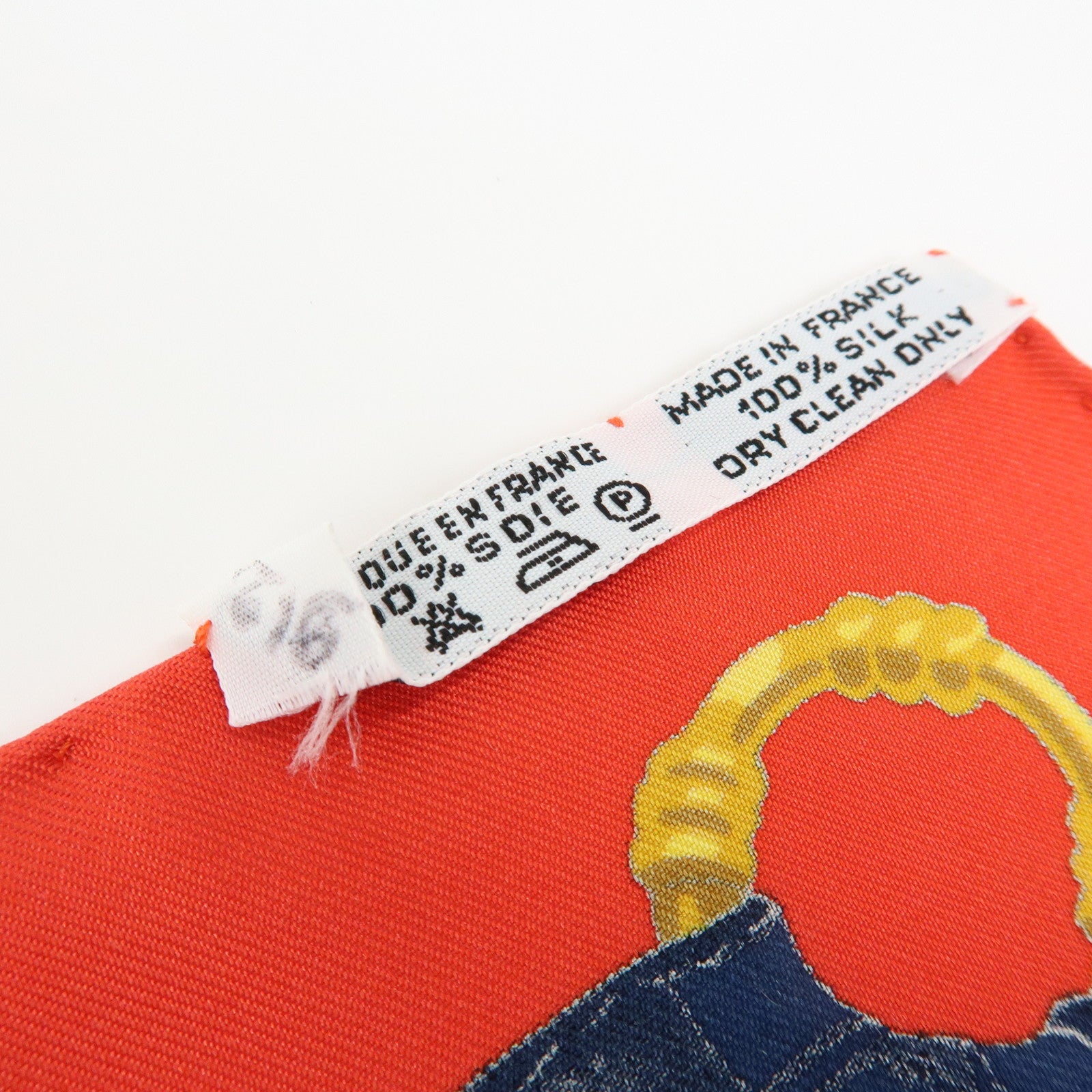 HERMES Carre 90 Silk 100% Soleil de Soie Scarf Gold Navy Red
