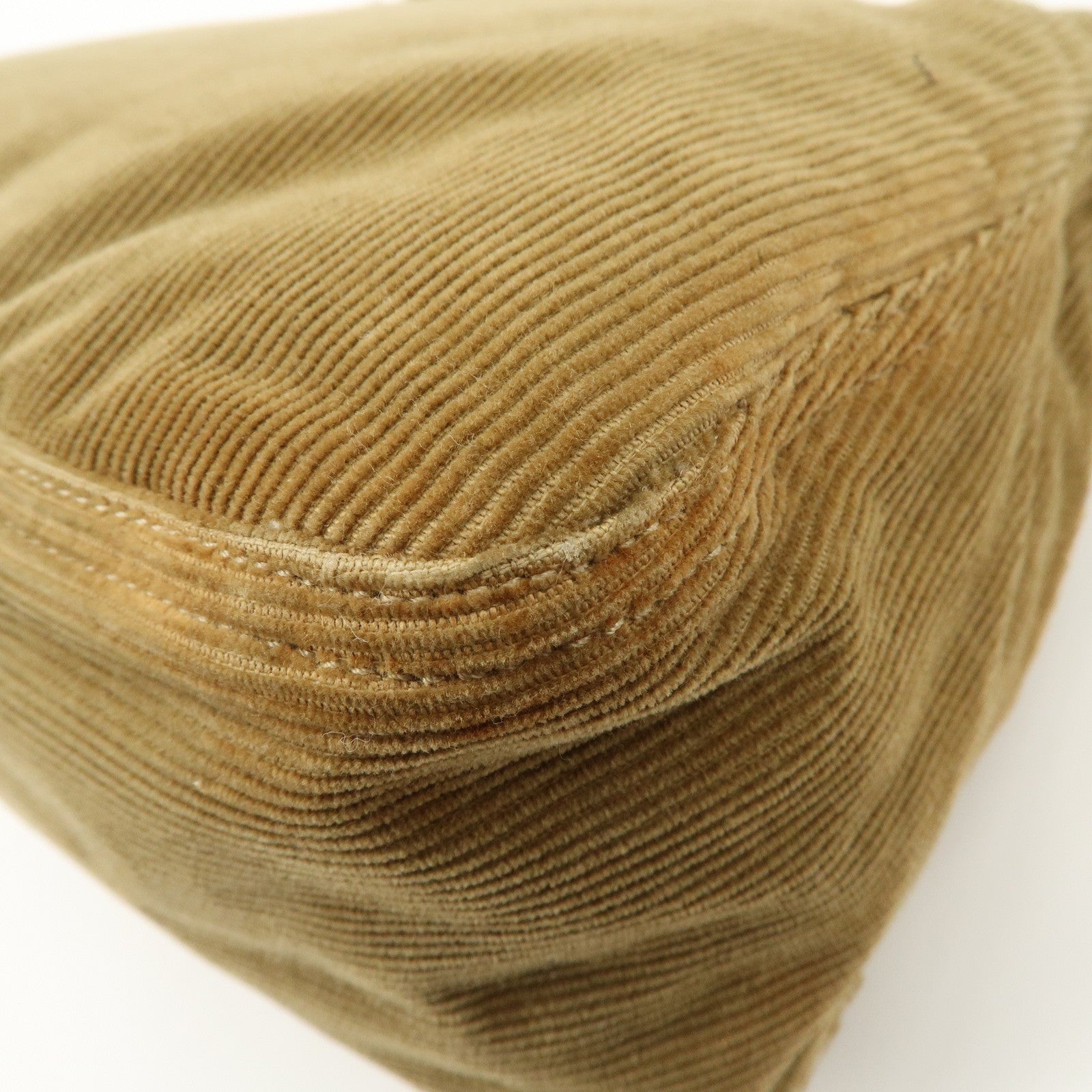 FENDI Mamma Baguette Corduroy Shoulder Bag Light Brown 26323 Used