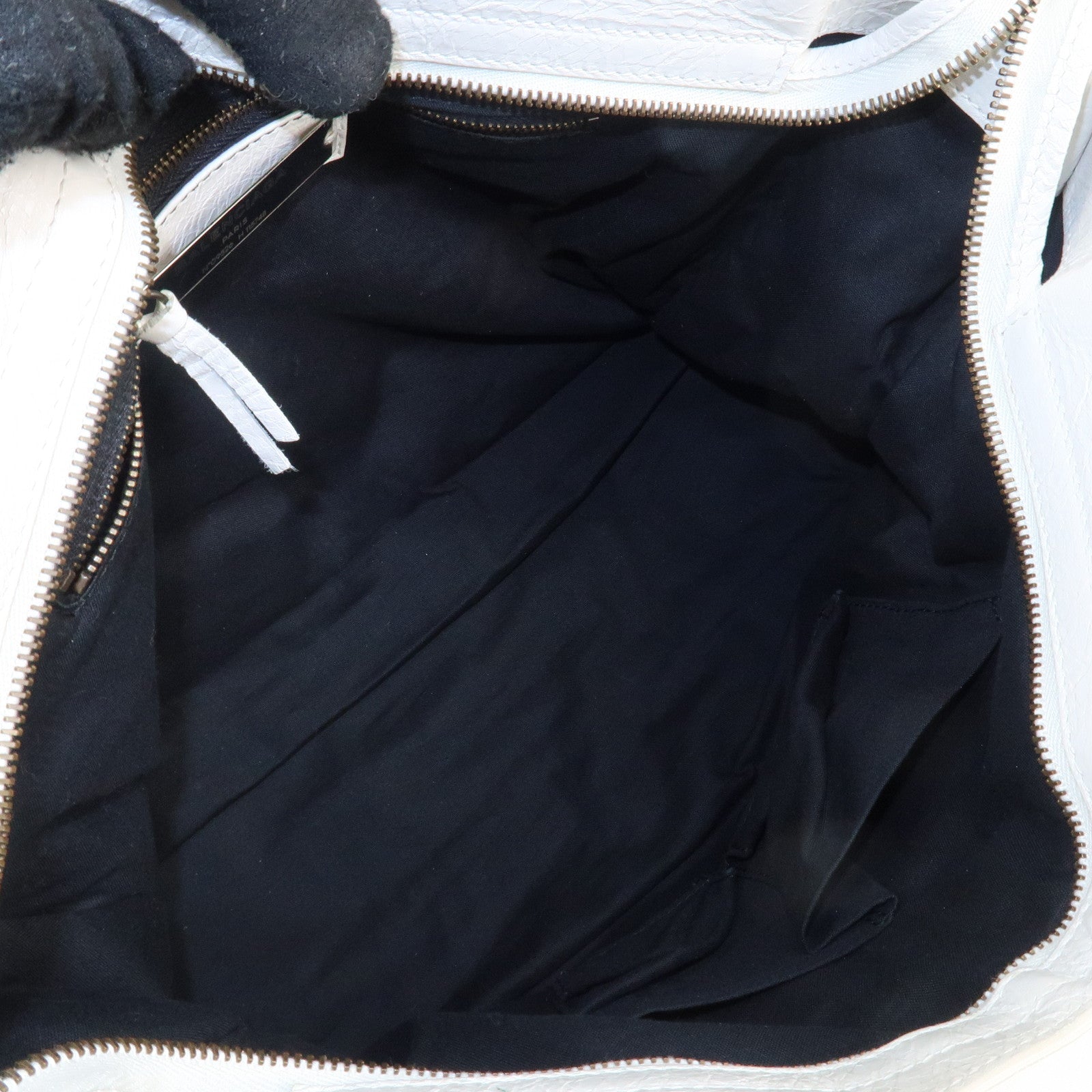 BALENCIAGA The City Leather 2Way Hand Bag White 115748 Used