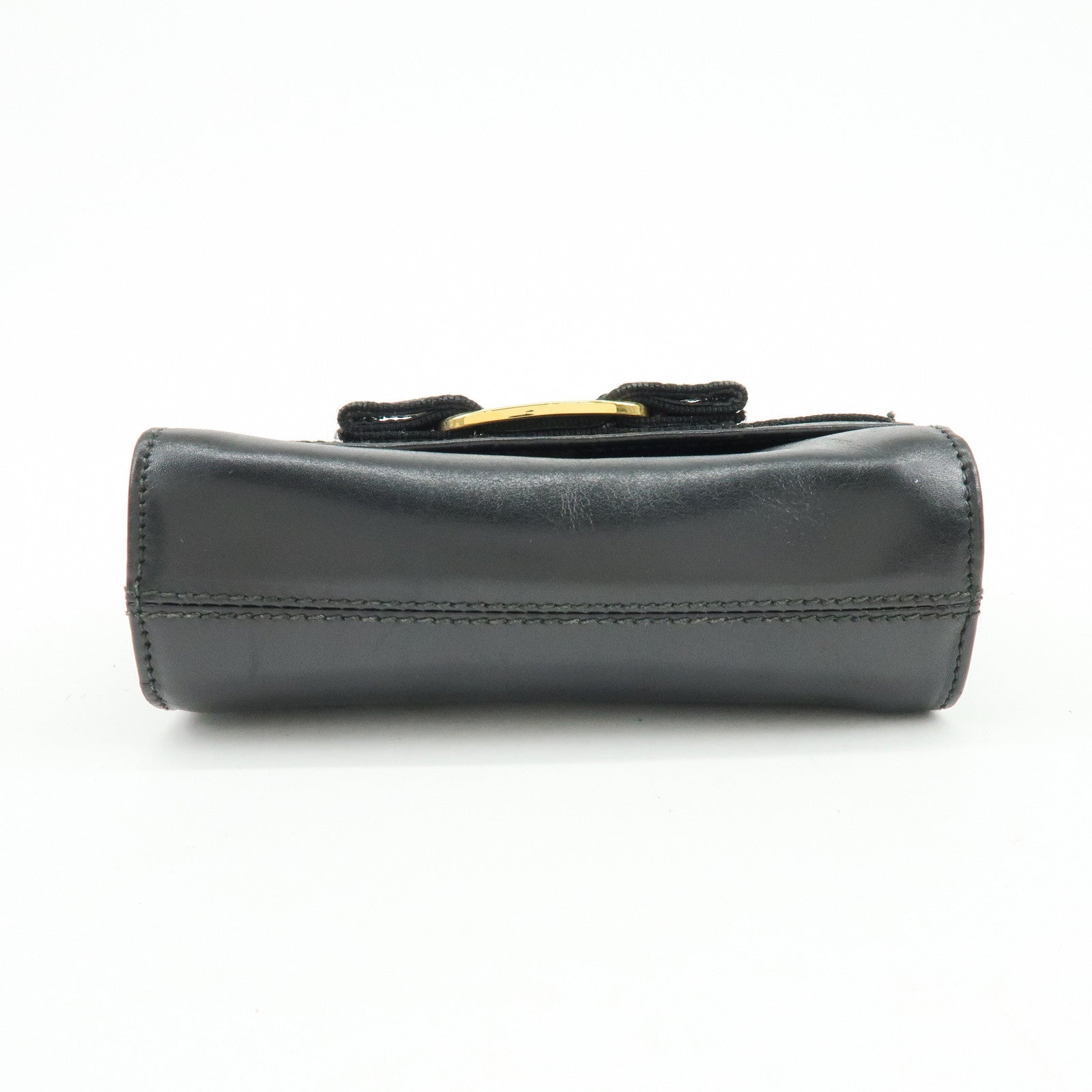 Ferragamo Vara Ribbon Leather 3 Way Bag Shoulder Clutch Bag Black