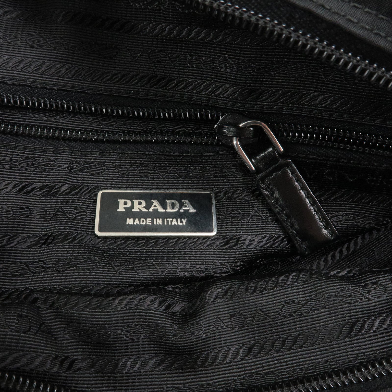 PPRADA Triangle Logo Nylon Leather Shoulder Bag NERO Black BT0166 Used