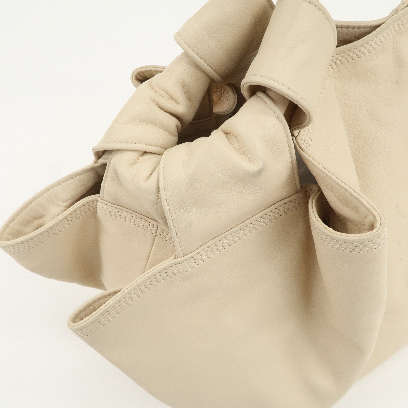 LOEWE Anagram Logo Nappa Leather Hand Bag Shoulder Bag Ivory