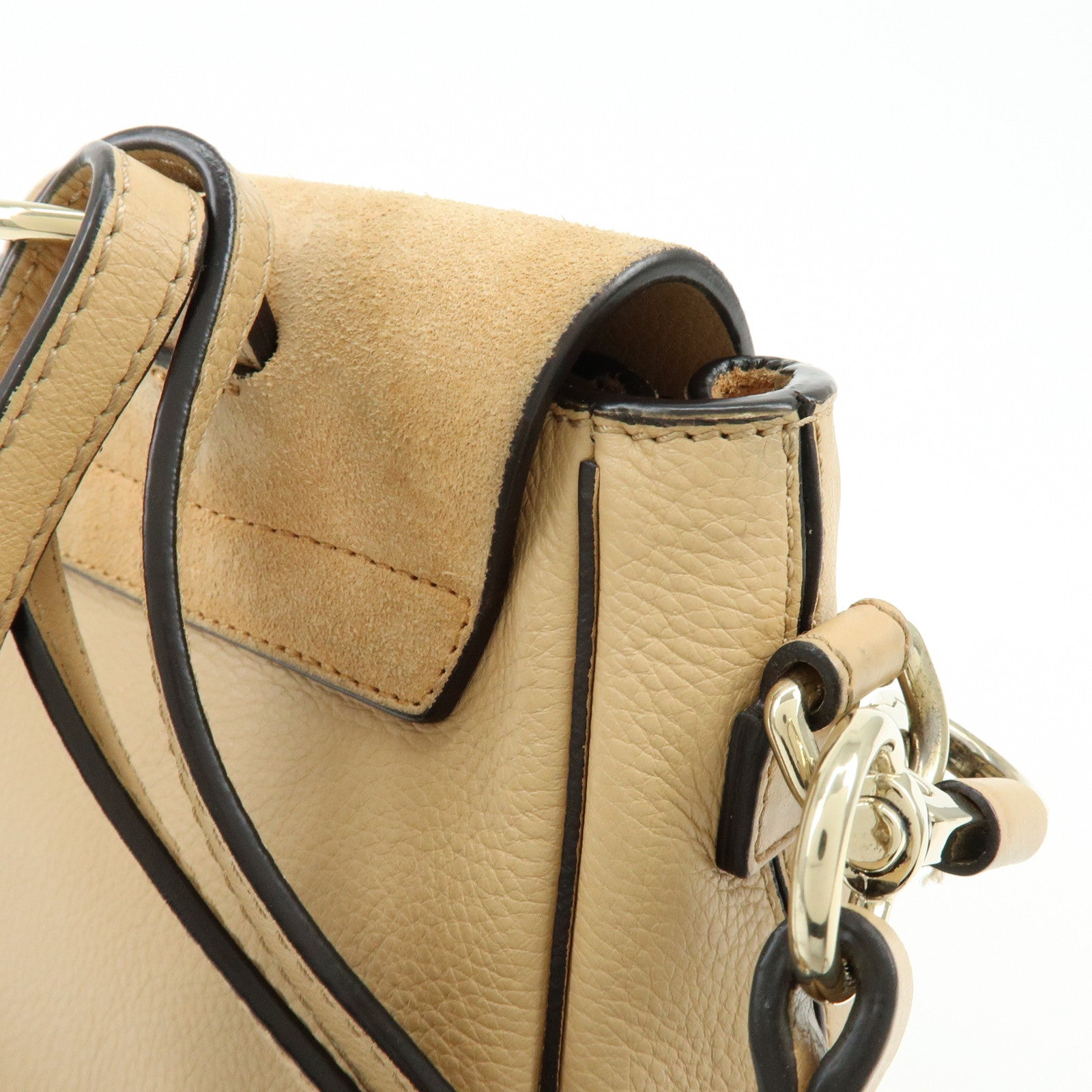 Chloe Faye Suede Leather 2Way Bag Backpack Hand Bag Beige