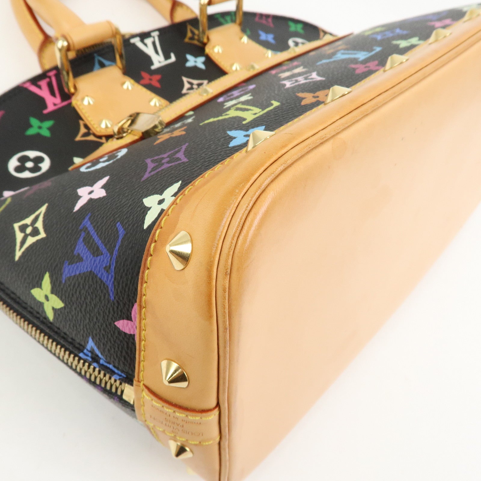 Louis Vuitton Monogram Multicolor Alma Hand Bag Noir M92646