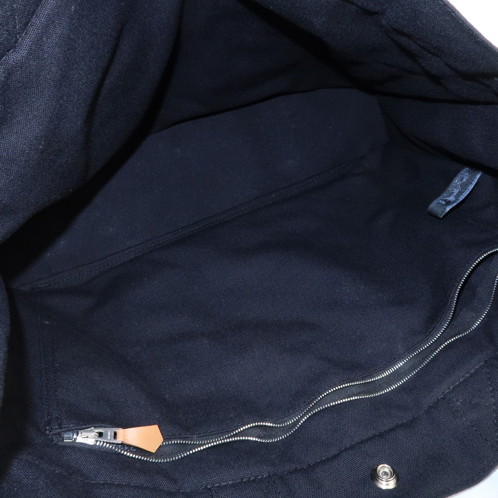 HERMES Fourre Tout MM Canvas Tote Bag Hand Bag Black