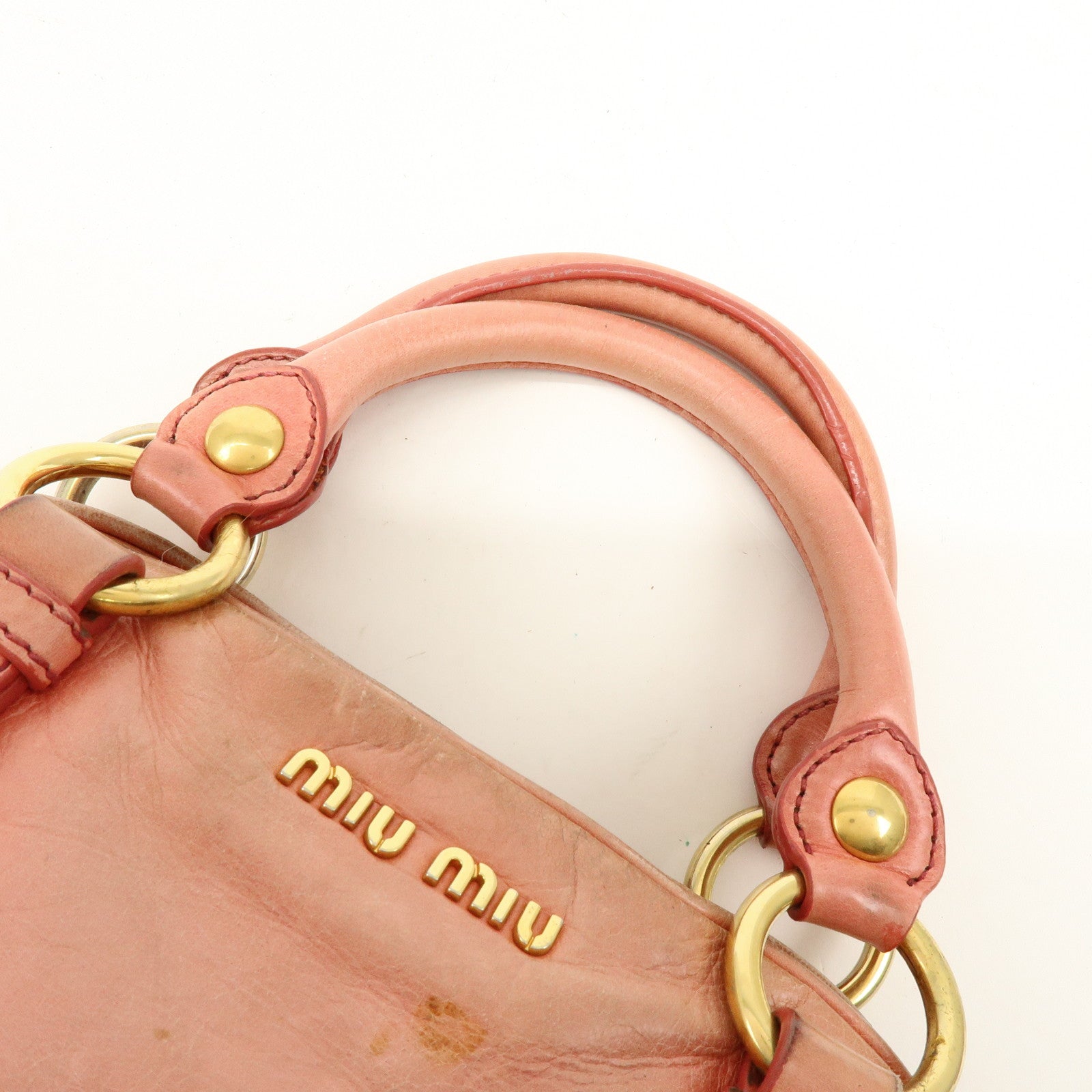 MIU MIU Leather 2Way Bag Hand Bag Shoulder Bag Pink