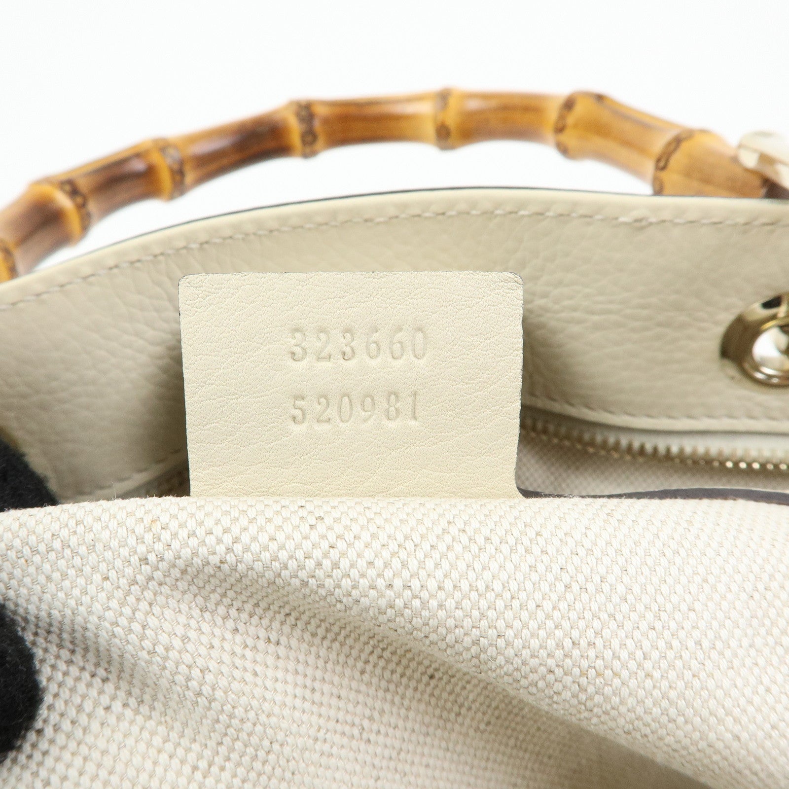 GUCCI Bamboo Shopper Medium 2Way Bag Shoulder Bag Ivory 323660