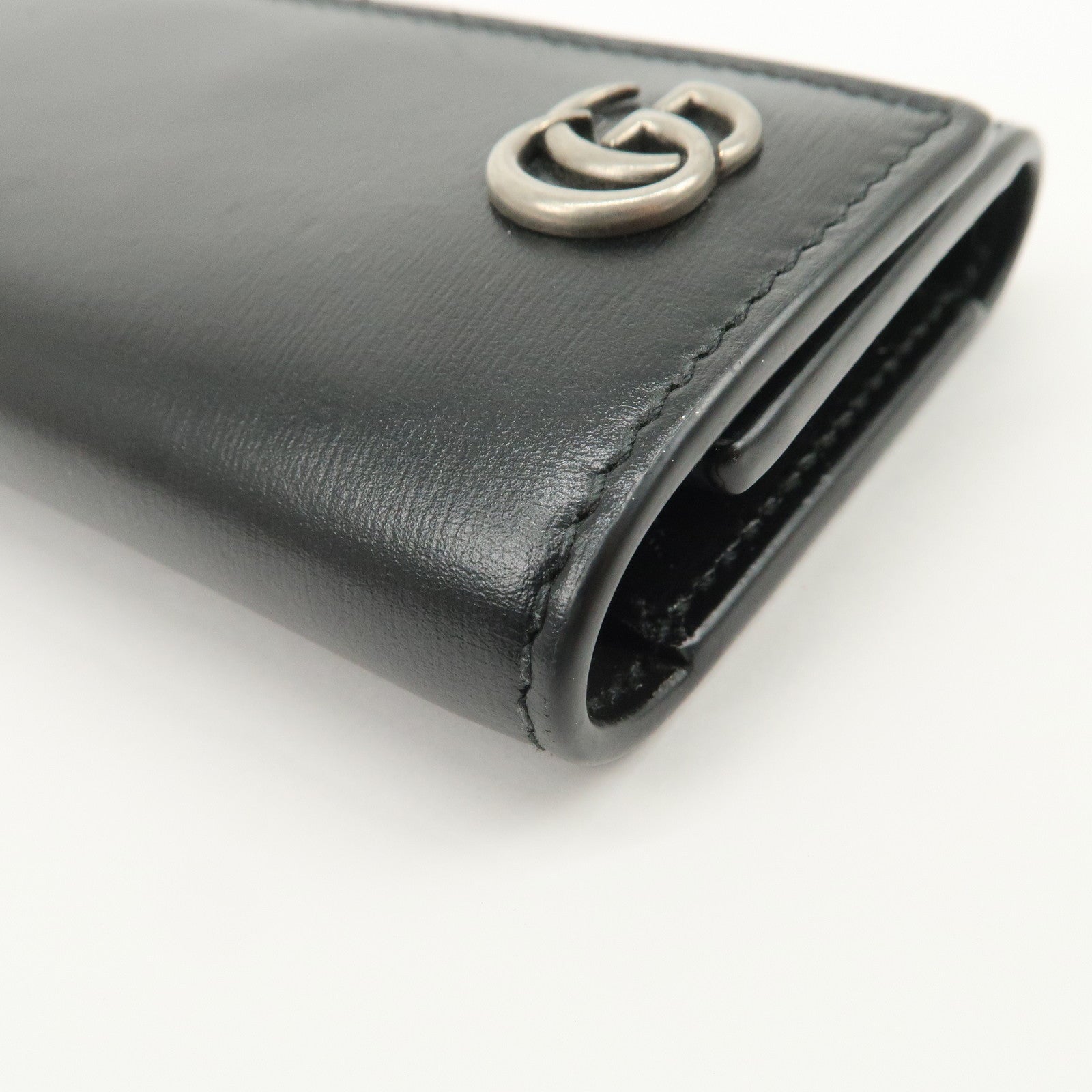 GUCCI GG Marmont Leather 6 Rings Key Case Key Holder Black 435305