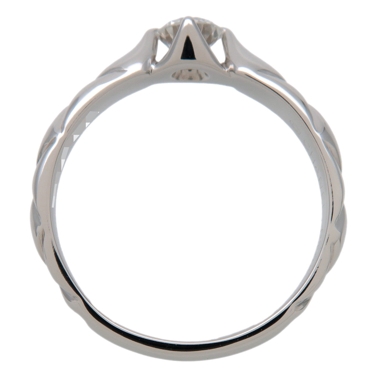 CHANEL Matelasse 1P Diamond Ring PT950 Platinum US5.5 EU51 HK12