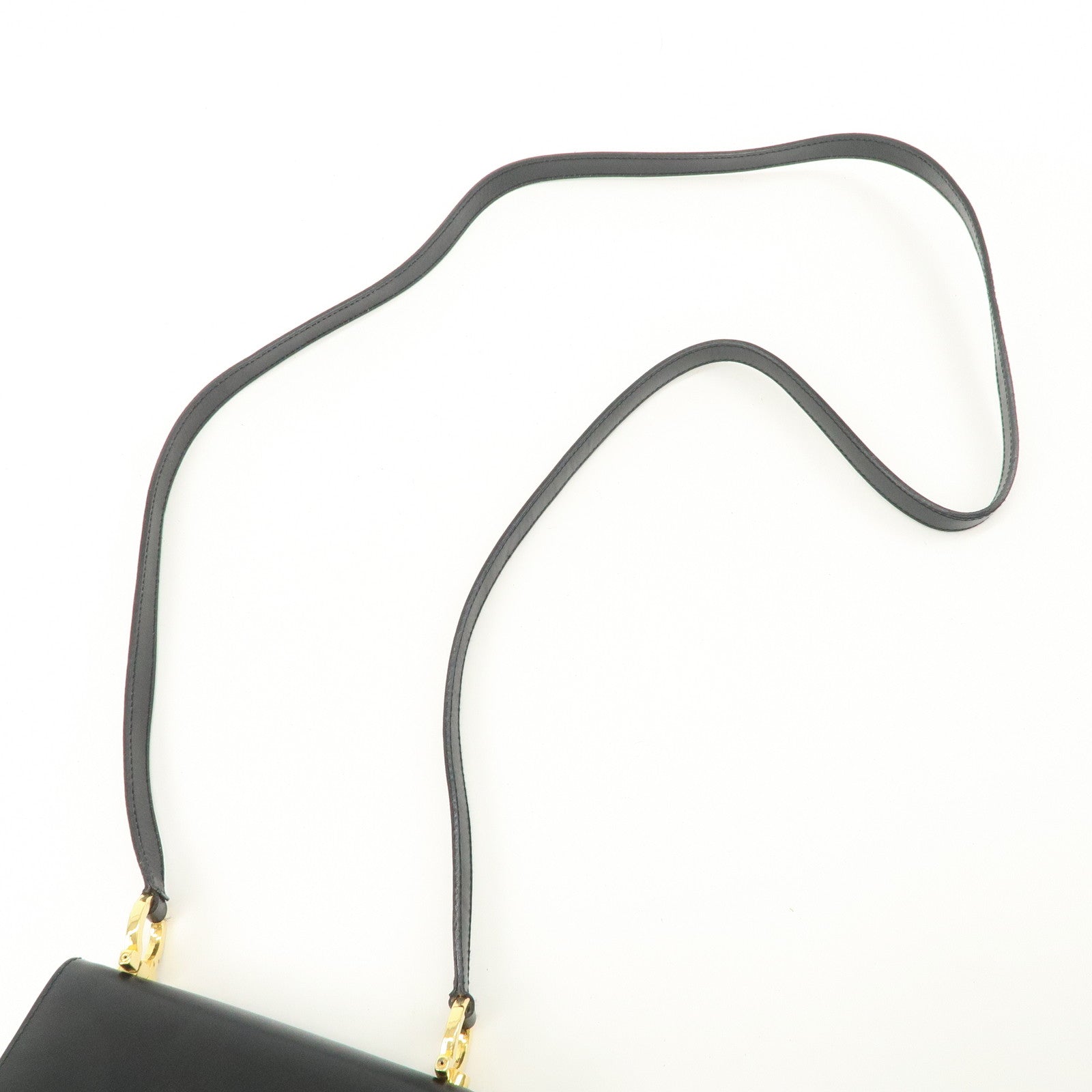 Ferragamo Gancini Leather Shoulder Bag Black