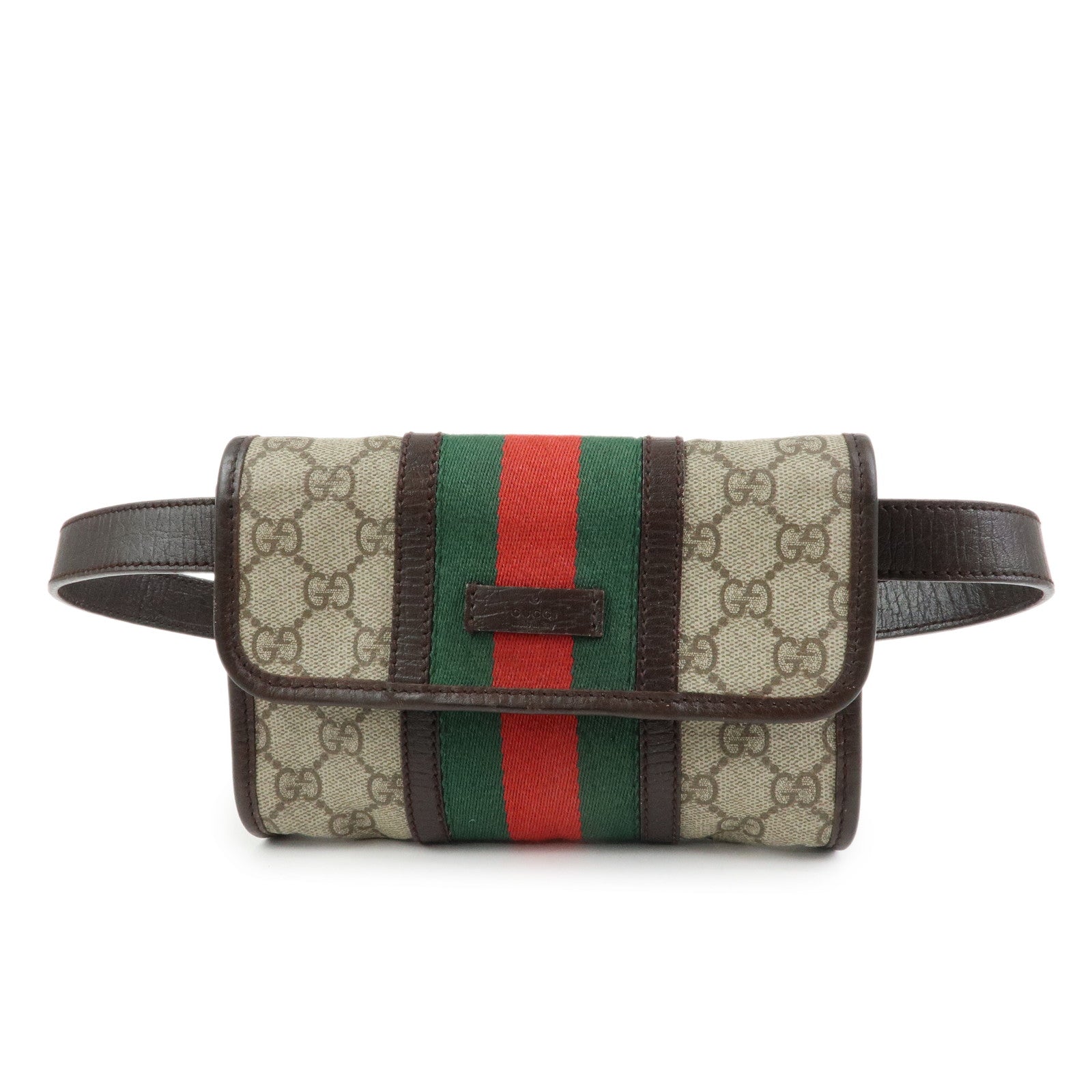 GUCCI Sherry GG Supreme Leather Waist Pouch Body Bag Beige 152597