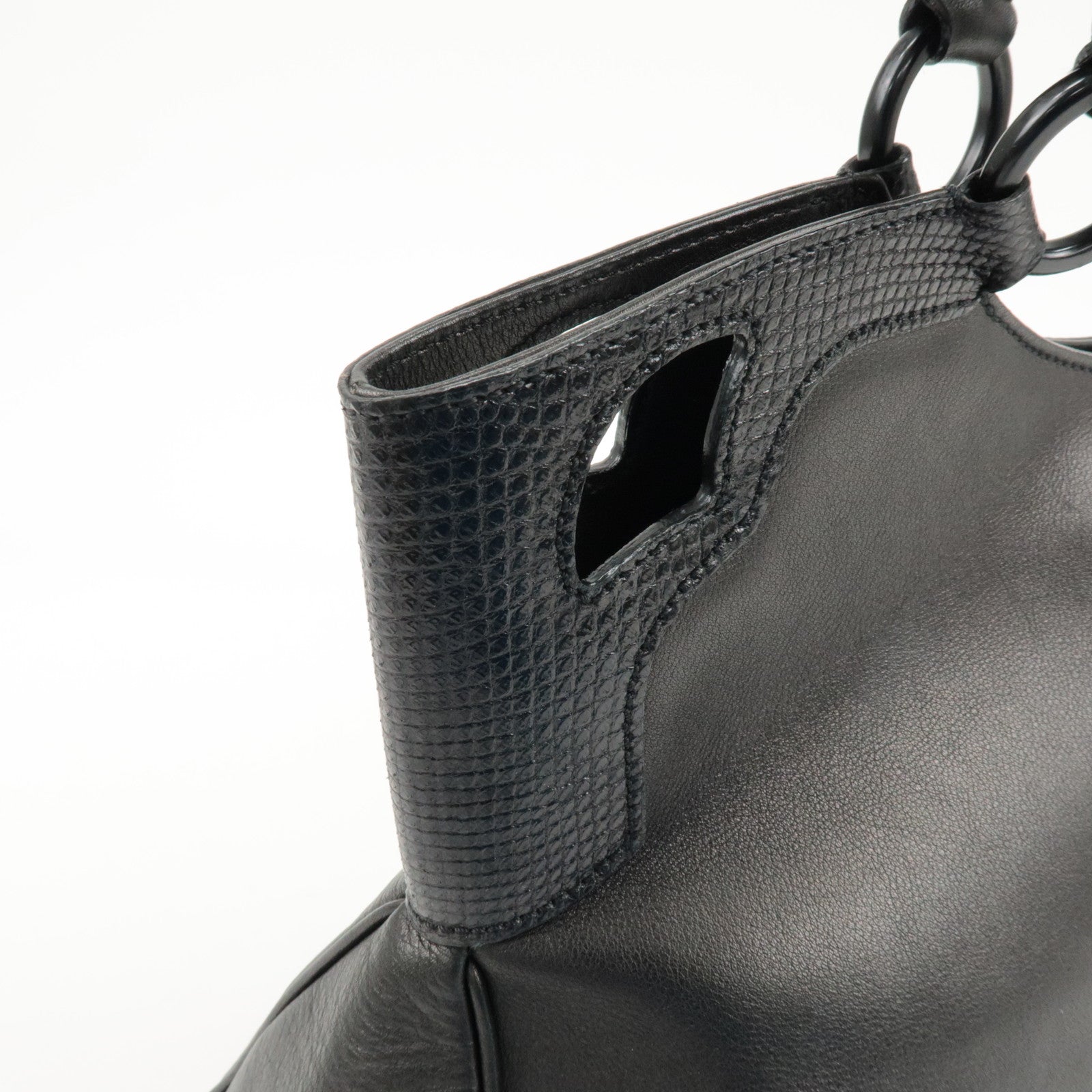 Cartier Must Line Leather Marcello Hand Bag Black Used