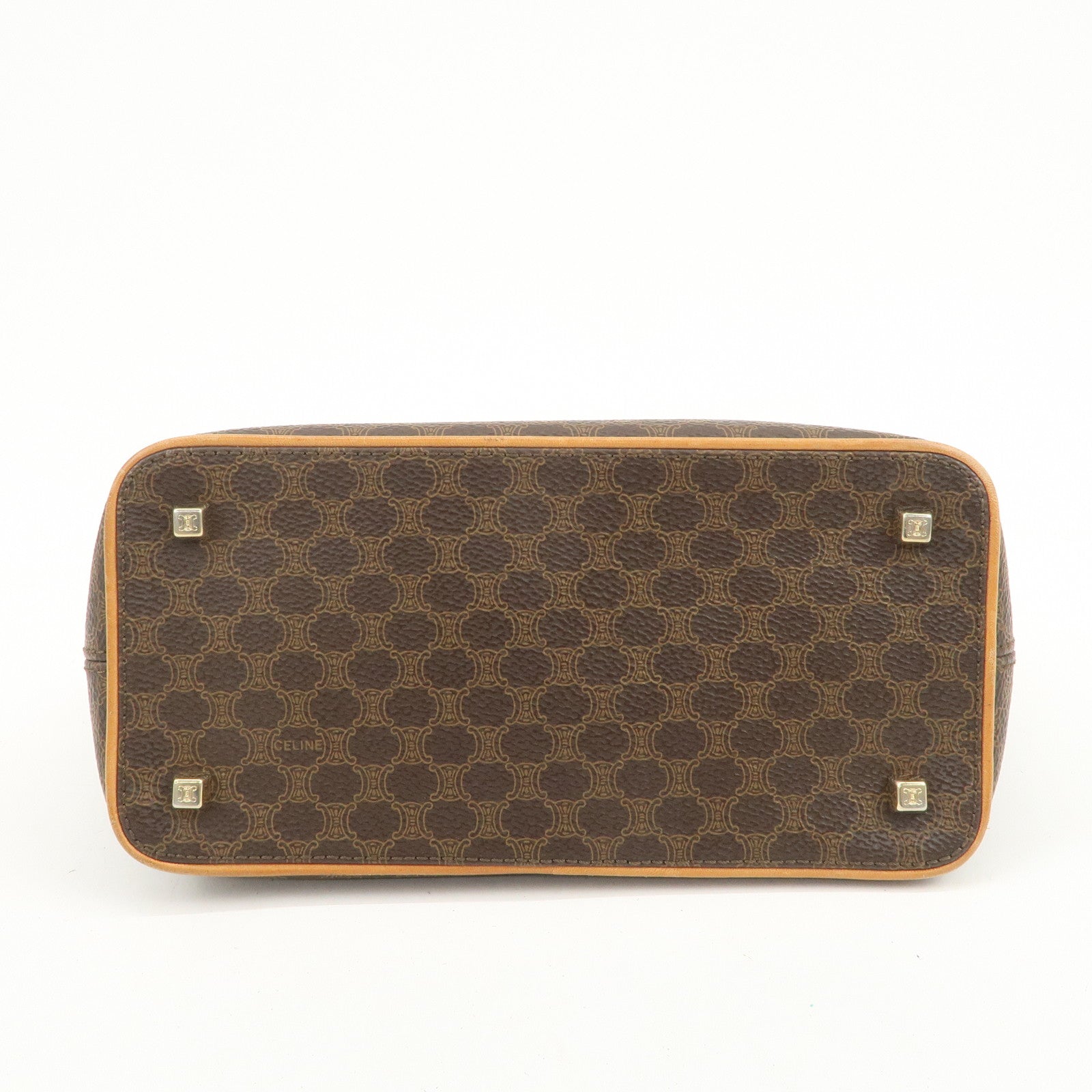 CELINE Macadam PVC Leather Shoulder Bag Brown