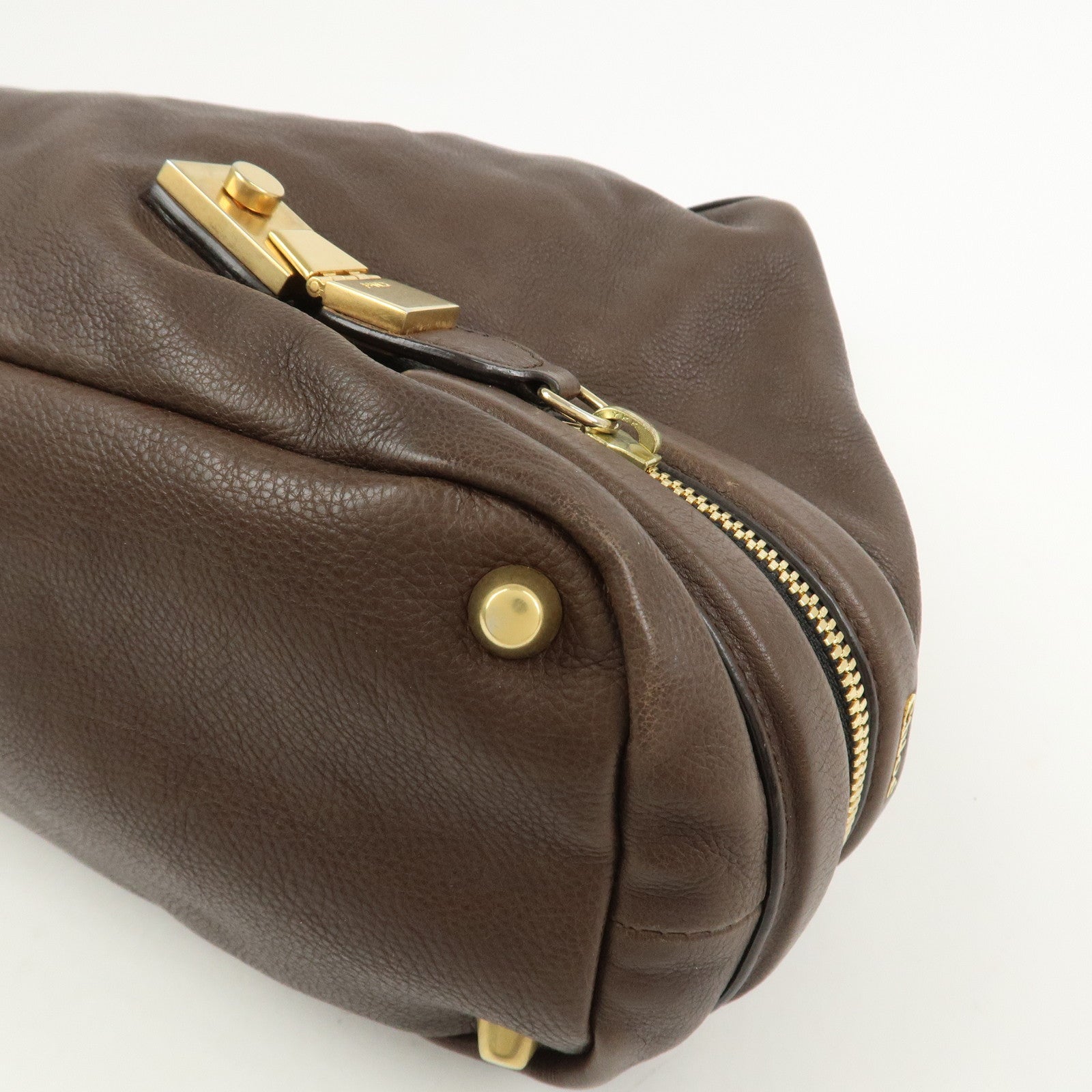 Chloe Marcie Leather 2Way Bag Shoulder Hand Bag Brown 03.10.662