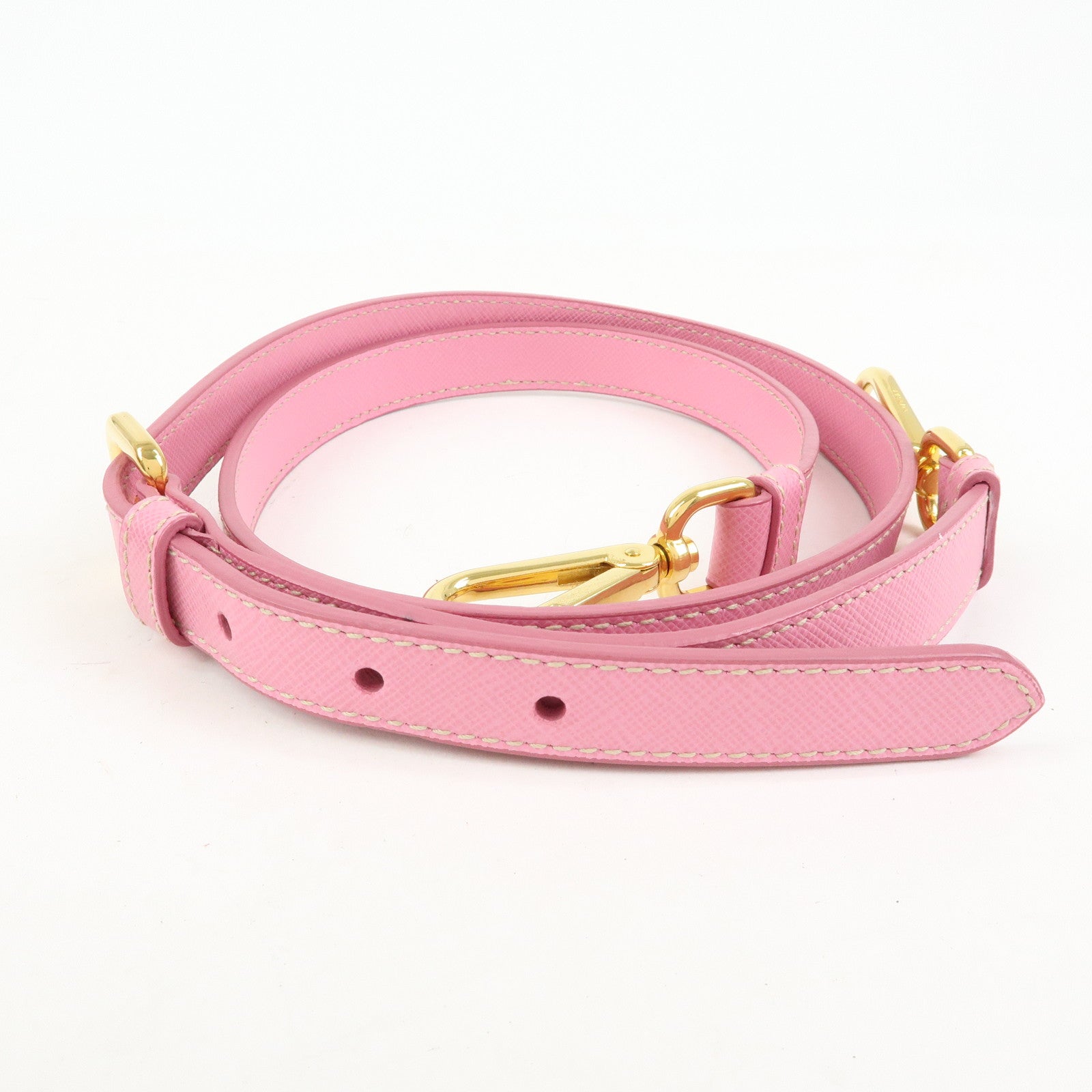 PRADA Triangle Logo Saffiano Punching Leather 2 Way Hand Bag BL0655