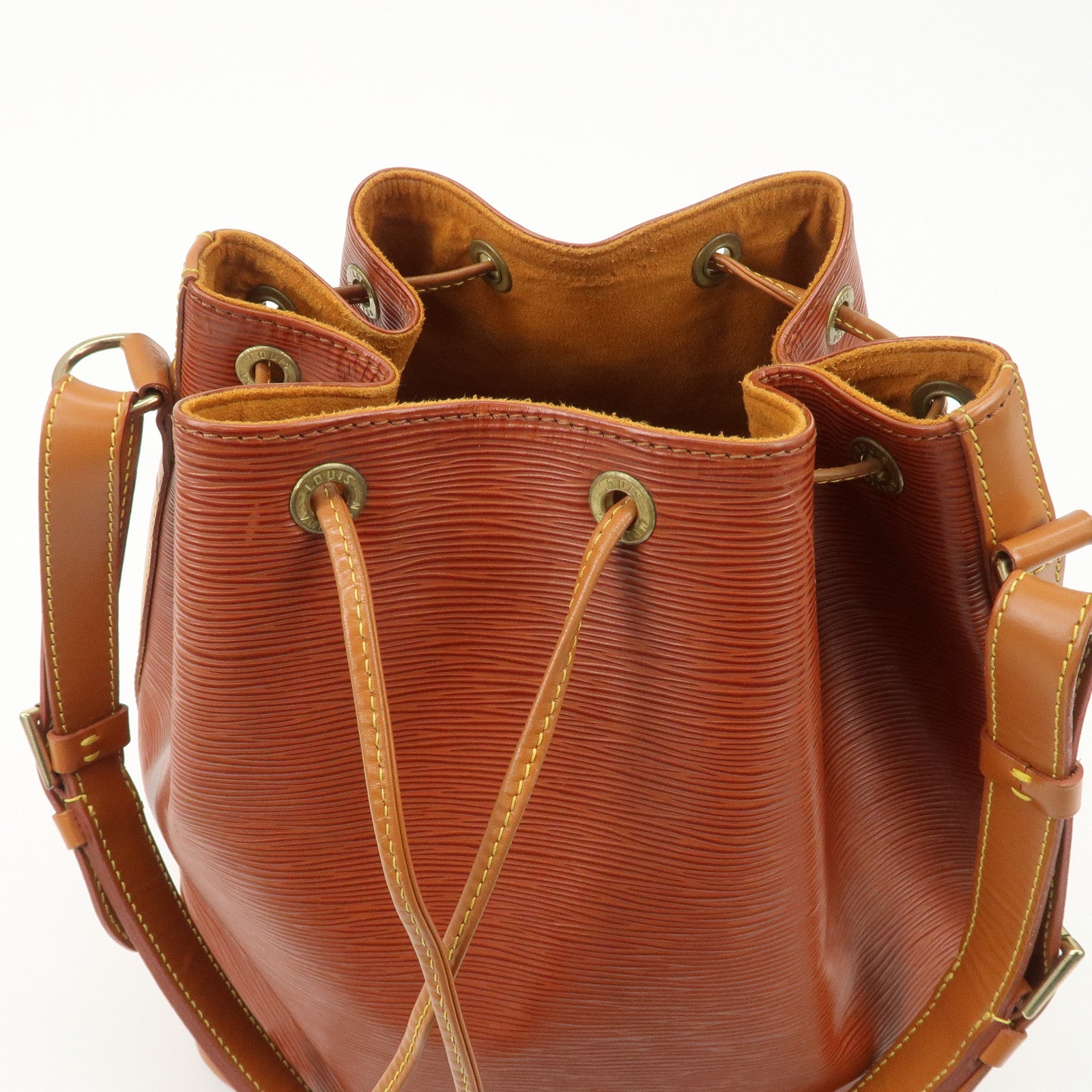 Louis Vuitton Epi Noe Shoulder Bag Zipang Gold Kenya Brown M44028