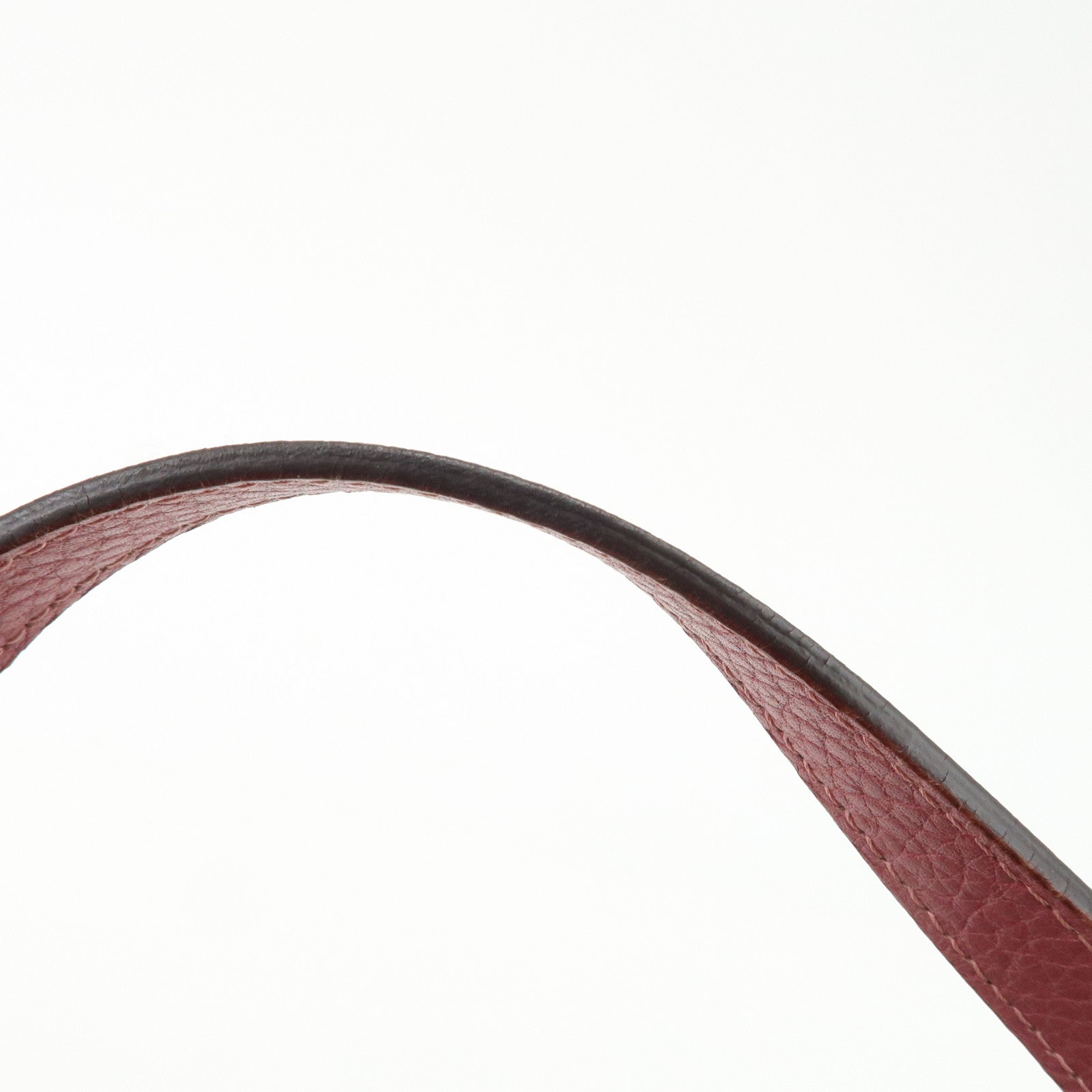 FENDI Zucchino Leather Canvas Hand Bag Khaki Bordeaux