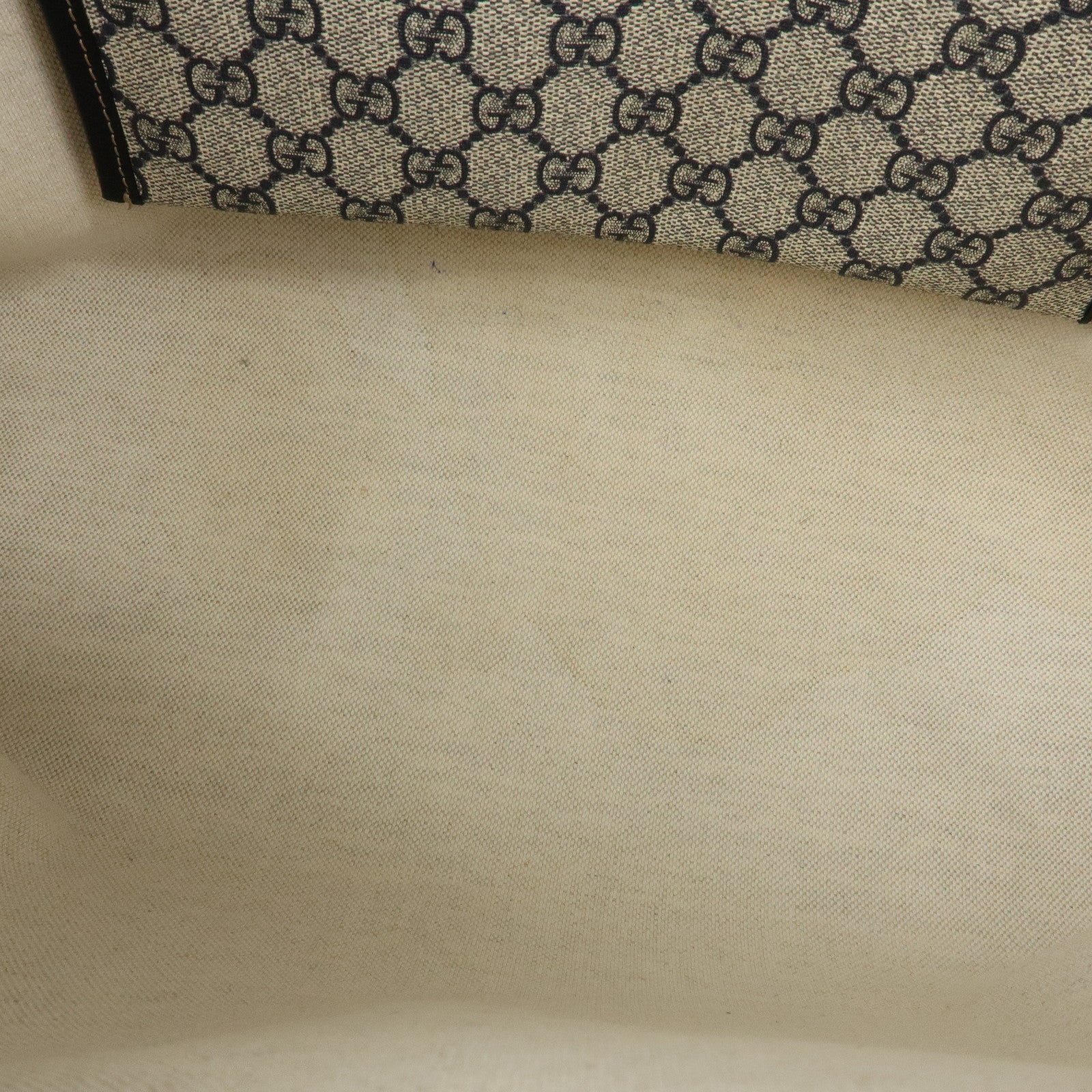 GUCCI Sherry GG Supreme PVC Leather Tote Bag Navy Black 211134