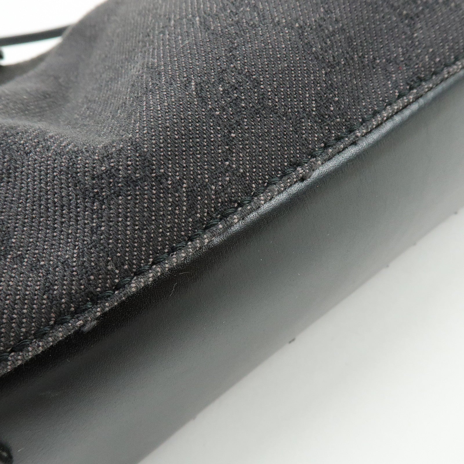 GUCCI GG Canvas Leather Tote Bag Hand Bag Black 101919