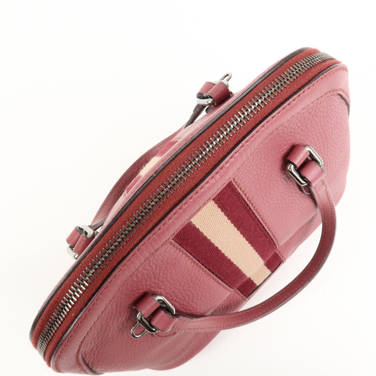 GUCCI Sherry Leather 2Way Bag Hand Bag Pink Beige 341504 Used