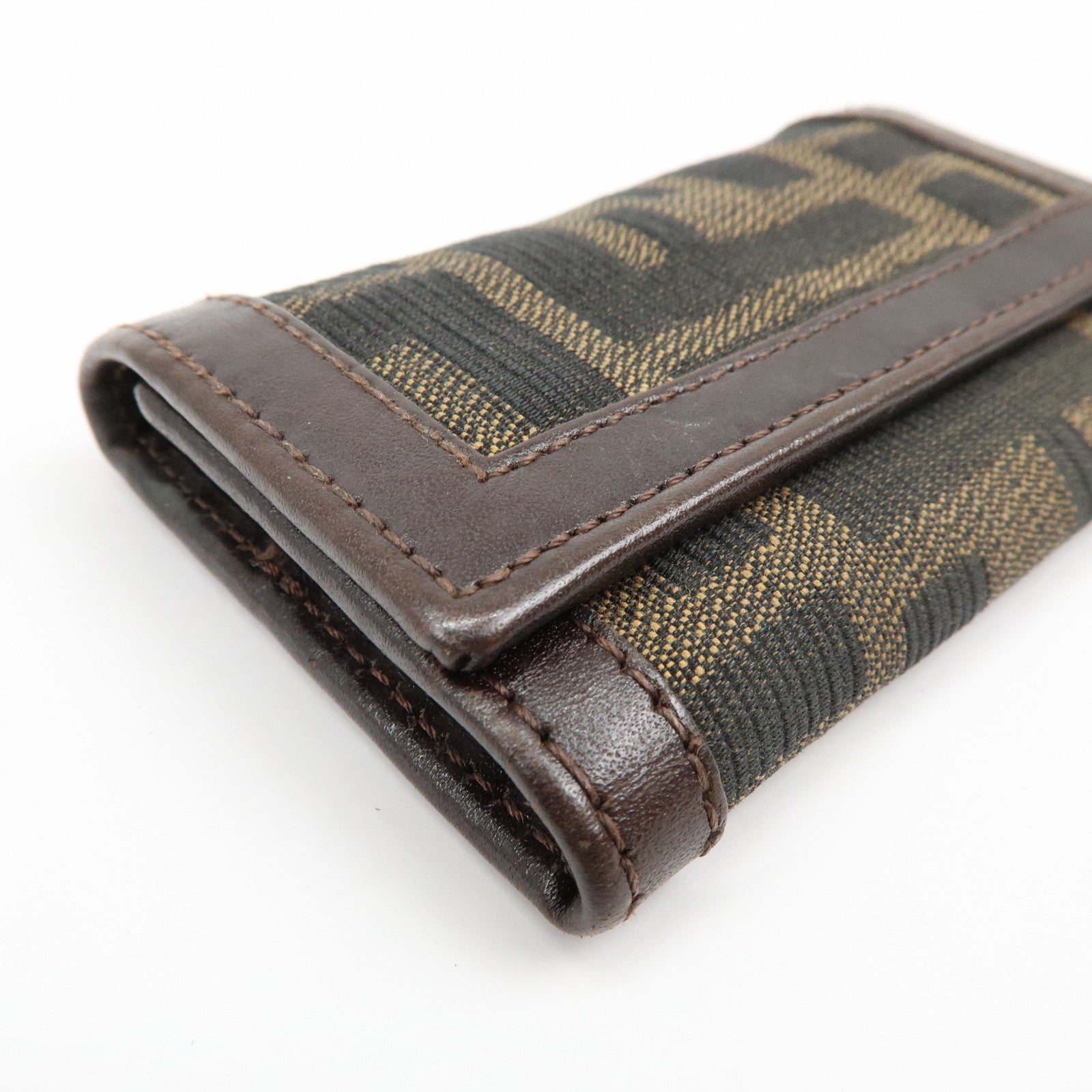 FENDI Zucca Zucchino Set of 3 Key Case Coin Case Brown Black