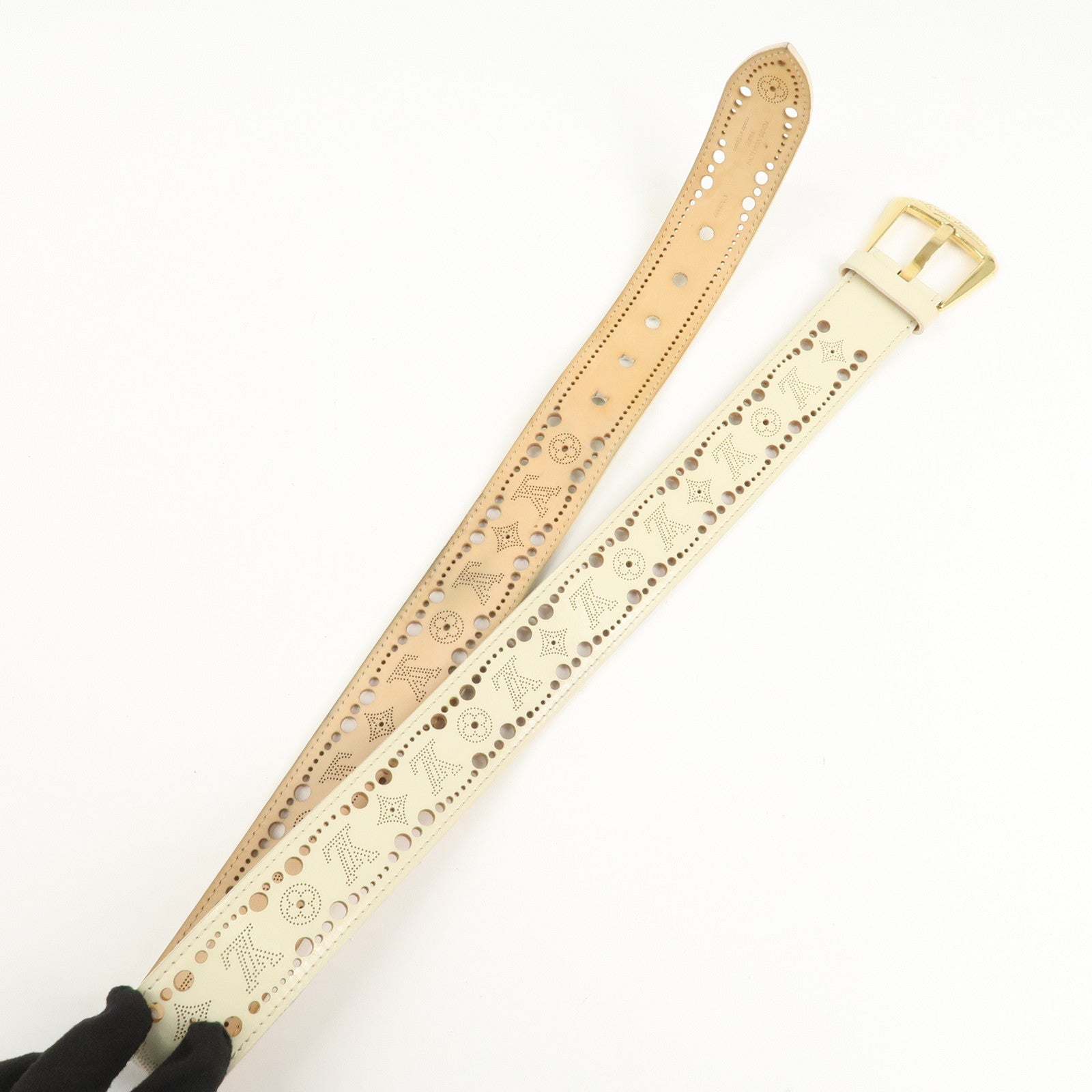 Louis Vuitton Leather Ceinture Phenix Ivory Belt 88/34 M9680 Used