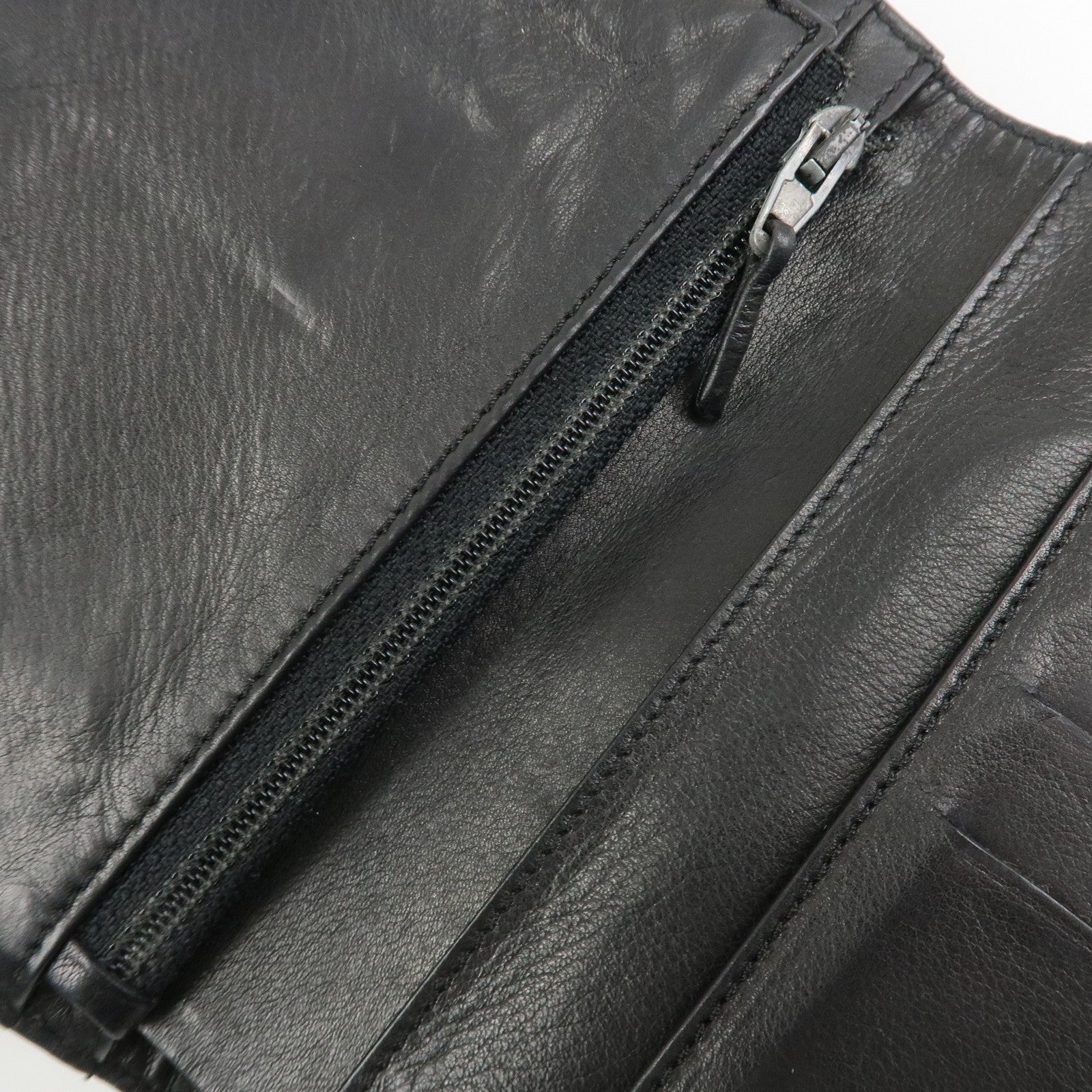 CHANEL COCO Mark Calf Leather Compact Wallet Black