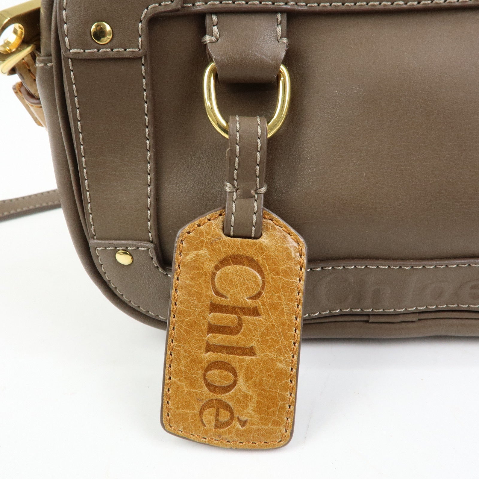 Chloe Eden Leather Tassel Shoulder Bag Crossbody Bag Brown