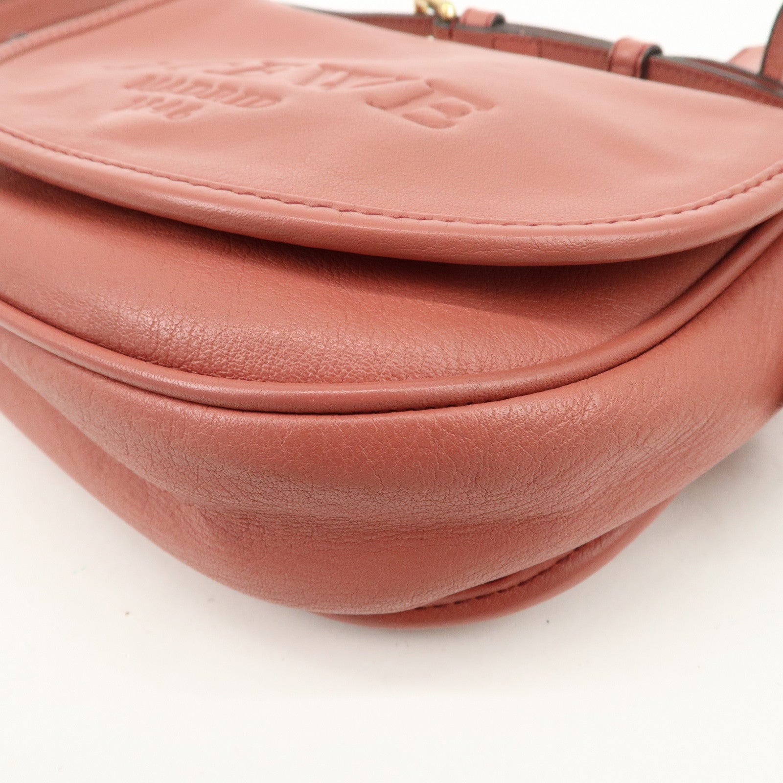 LOEWE Heritage Leather Shoulder Bag Crossbody Bag Pink