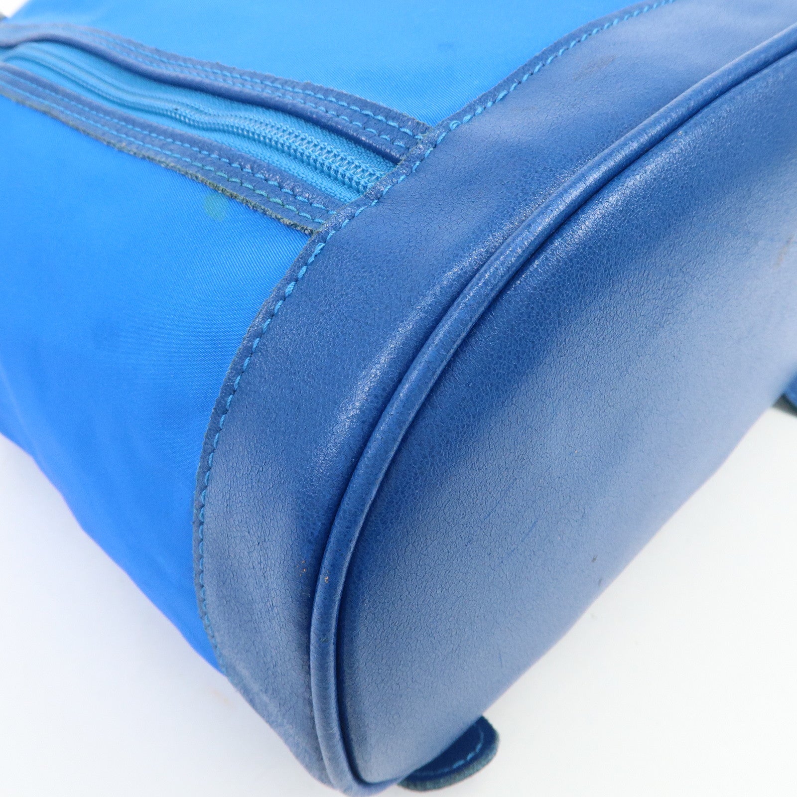 LOEWE Anagram Logo Nylon Leather Backpack Rucksack Blue