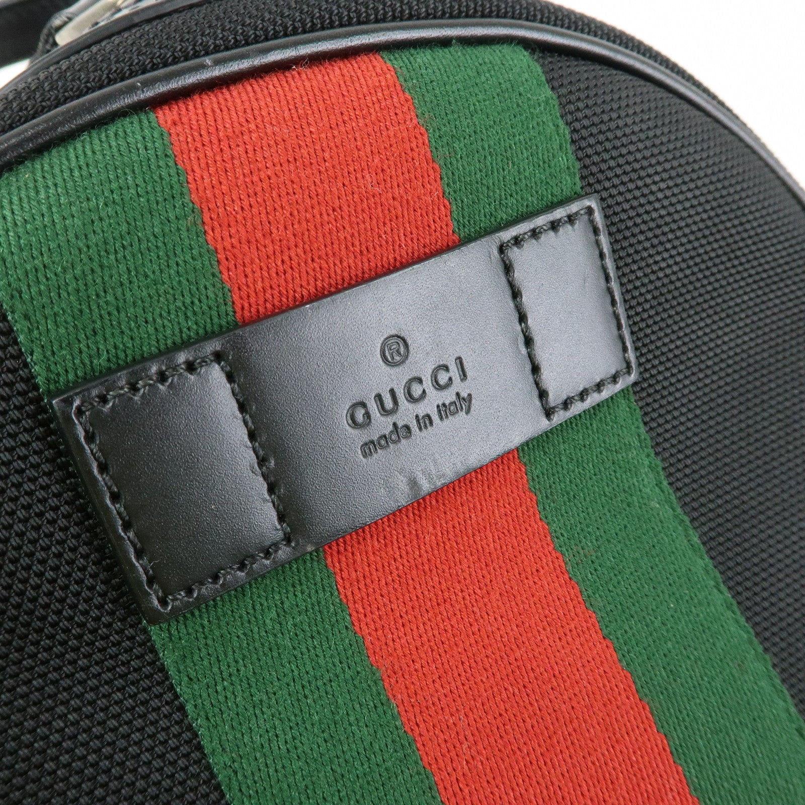 GUCCI Sherry Canvas Leather Backpack Rucksack Black 630917