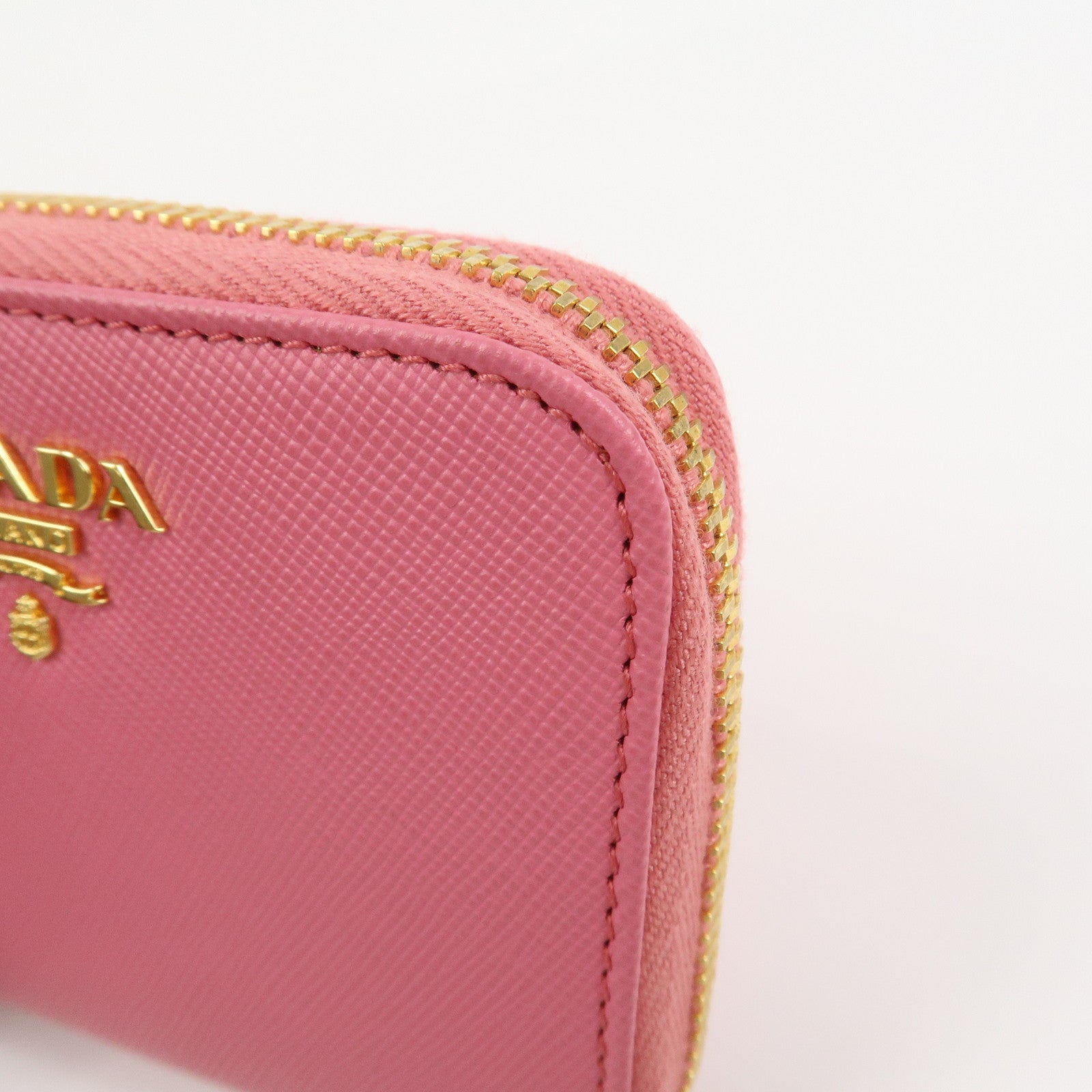 PRADA Triangle Logo Saffiano Leather Coin Case Coin Purse 1M0268