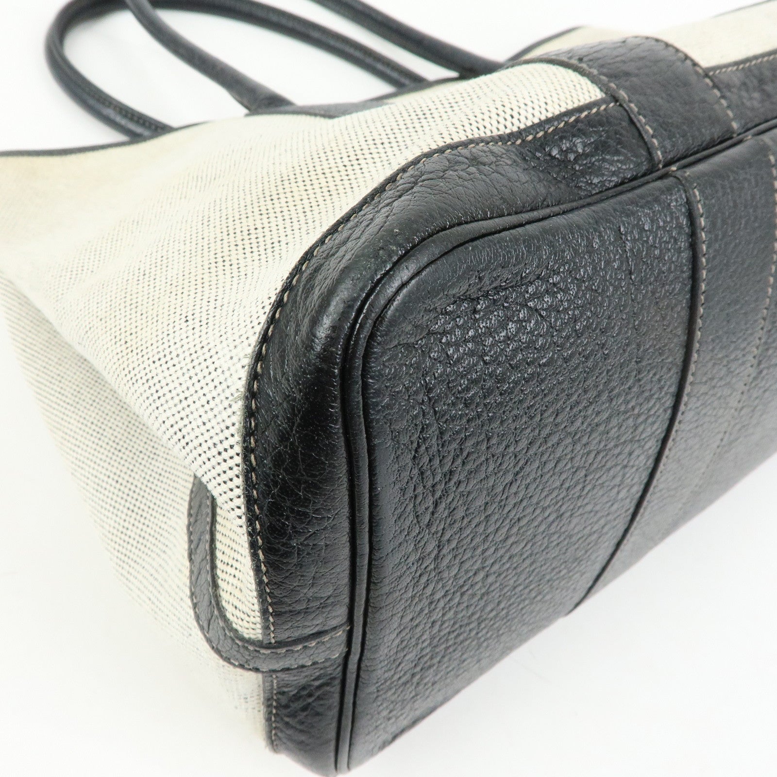 HERMES Toile Ash Negonda Garden Party PM □J Stamped Tote Bag Beige