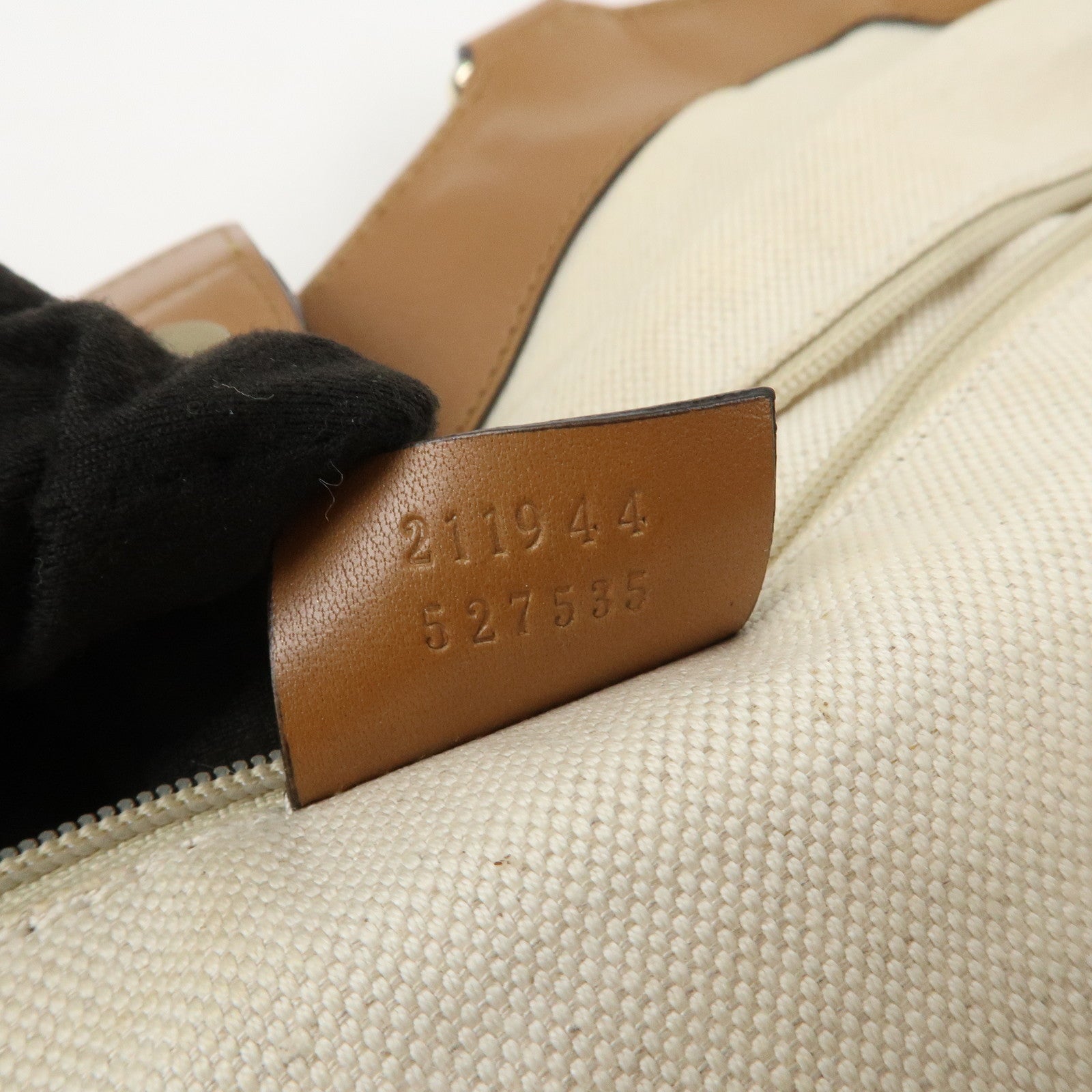 GUCCI Sukey GG Denim Leather Tote Bag Hand Bag Blue Brown 211944